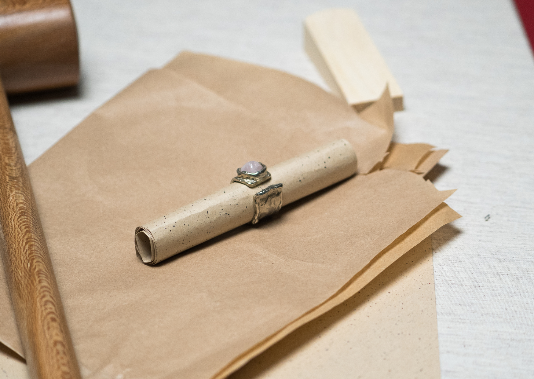 Anillo orgánico alpaca con piedra natural