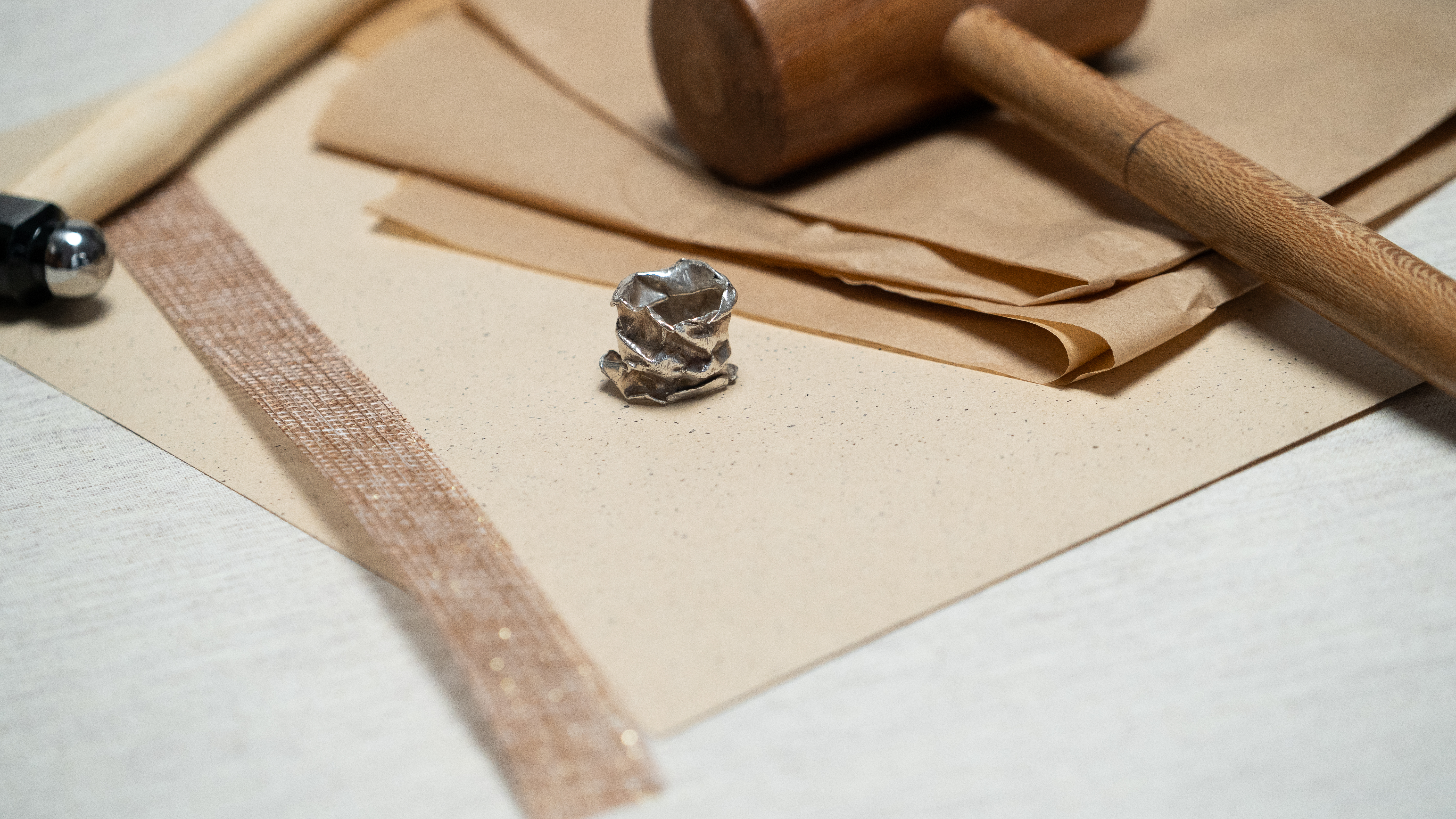 anillo papel en plata 925 