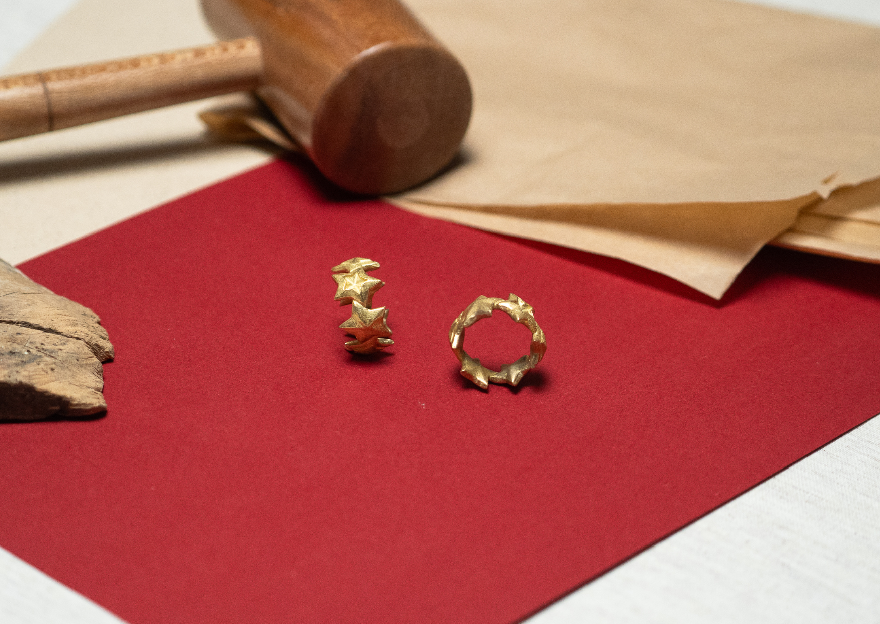 anillo bronce contelaciones grande