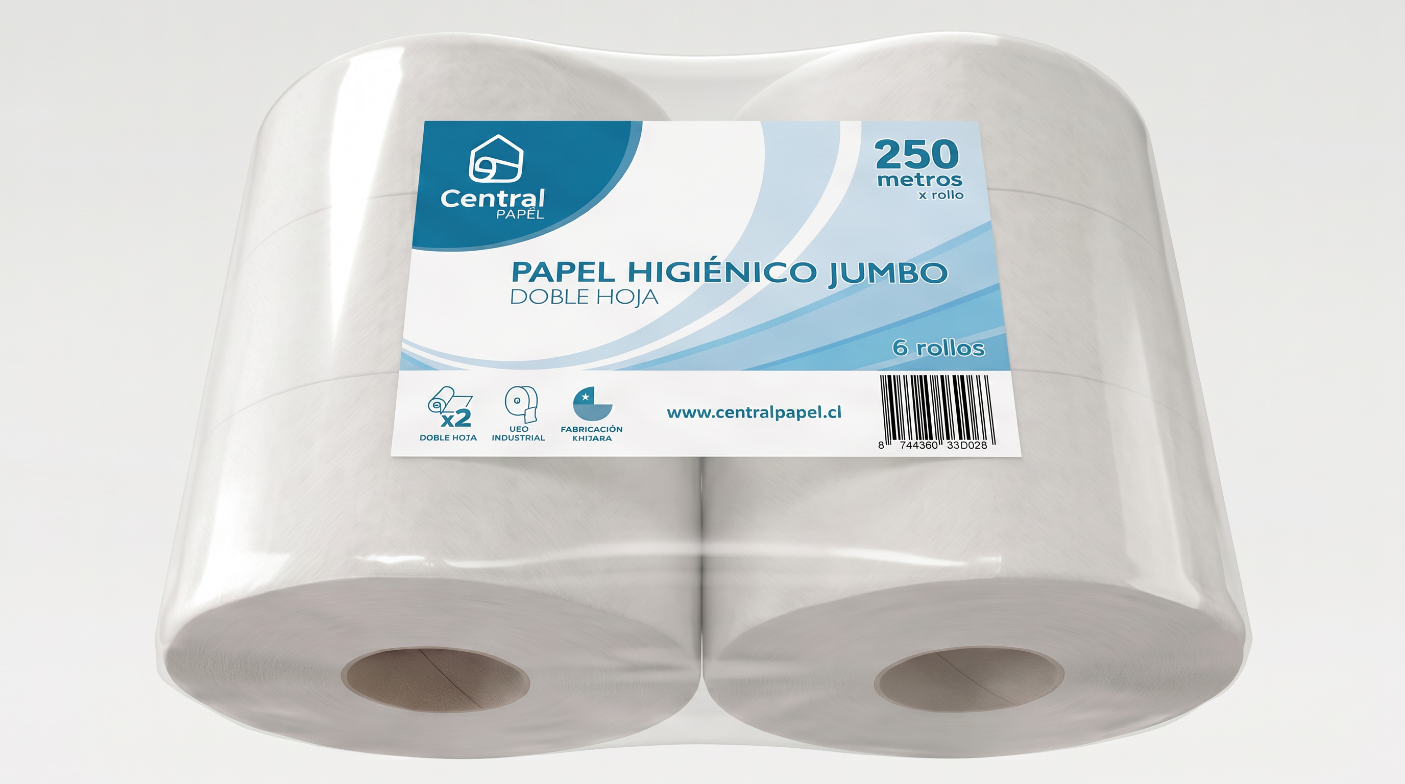 Papel Higiénico Jumbo 250 Metros - Doble Hoja
