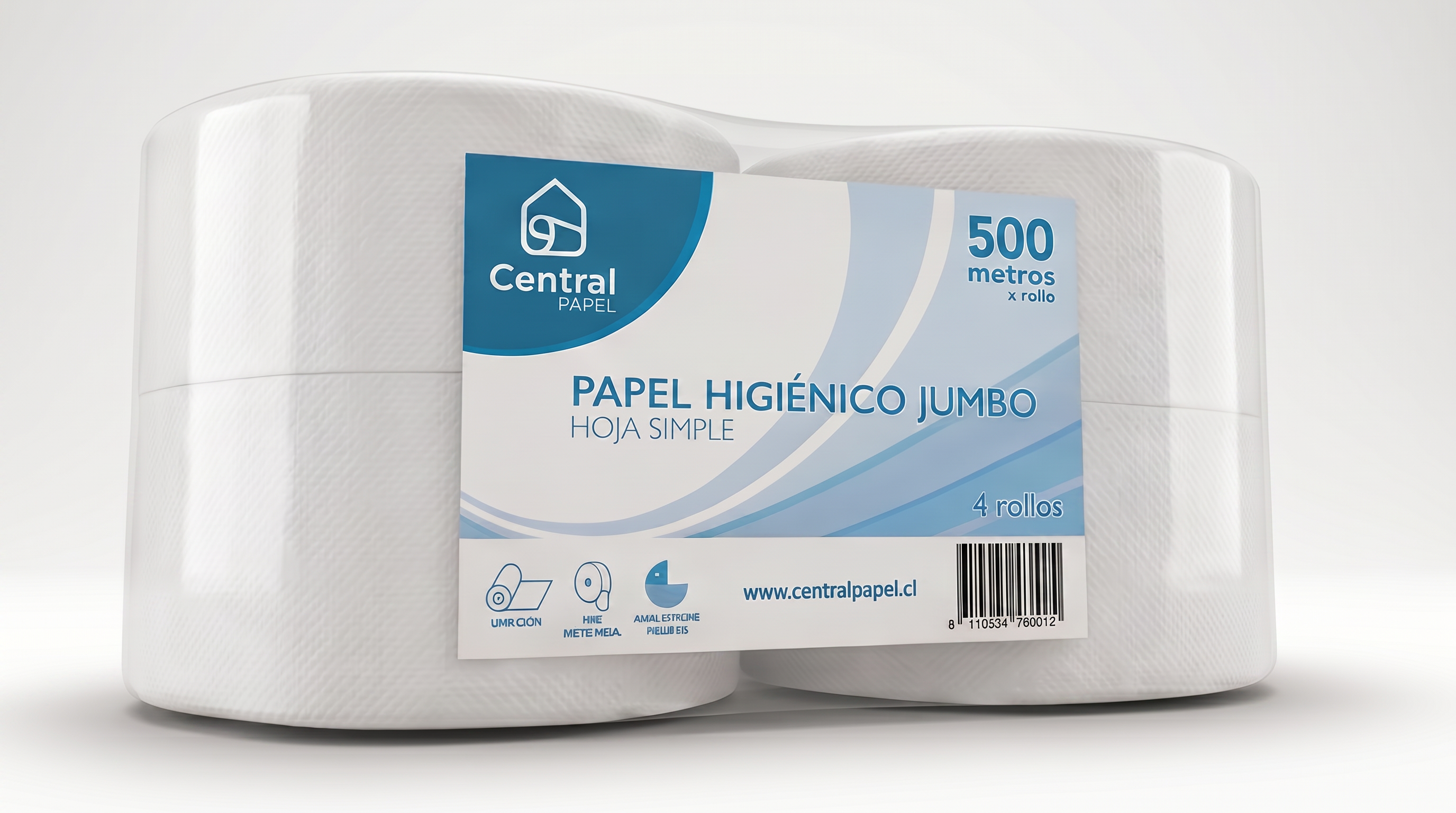 PAPEL HIGIENICO JUMBO 500 Metros -  Hoja Simple