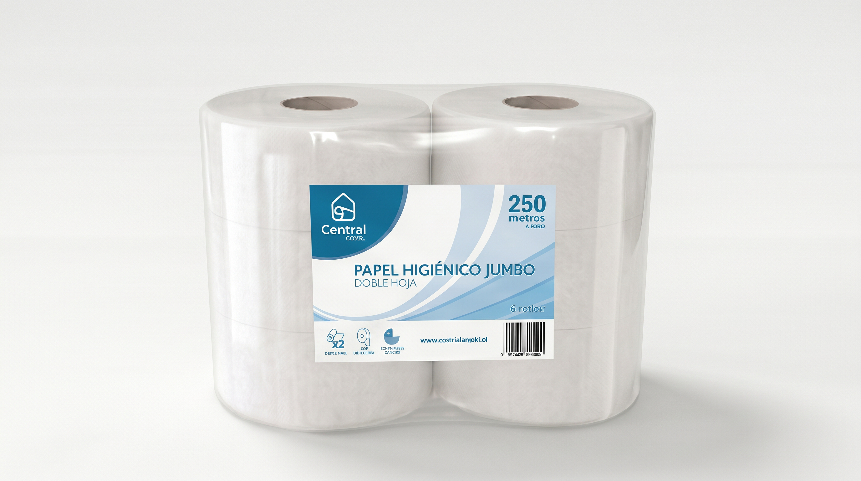 Papel Higiénico Jumbo 250 Metros - Doble Hoja