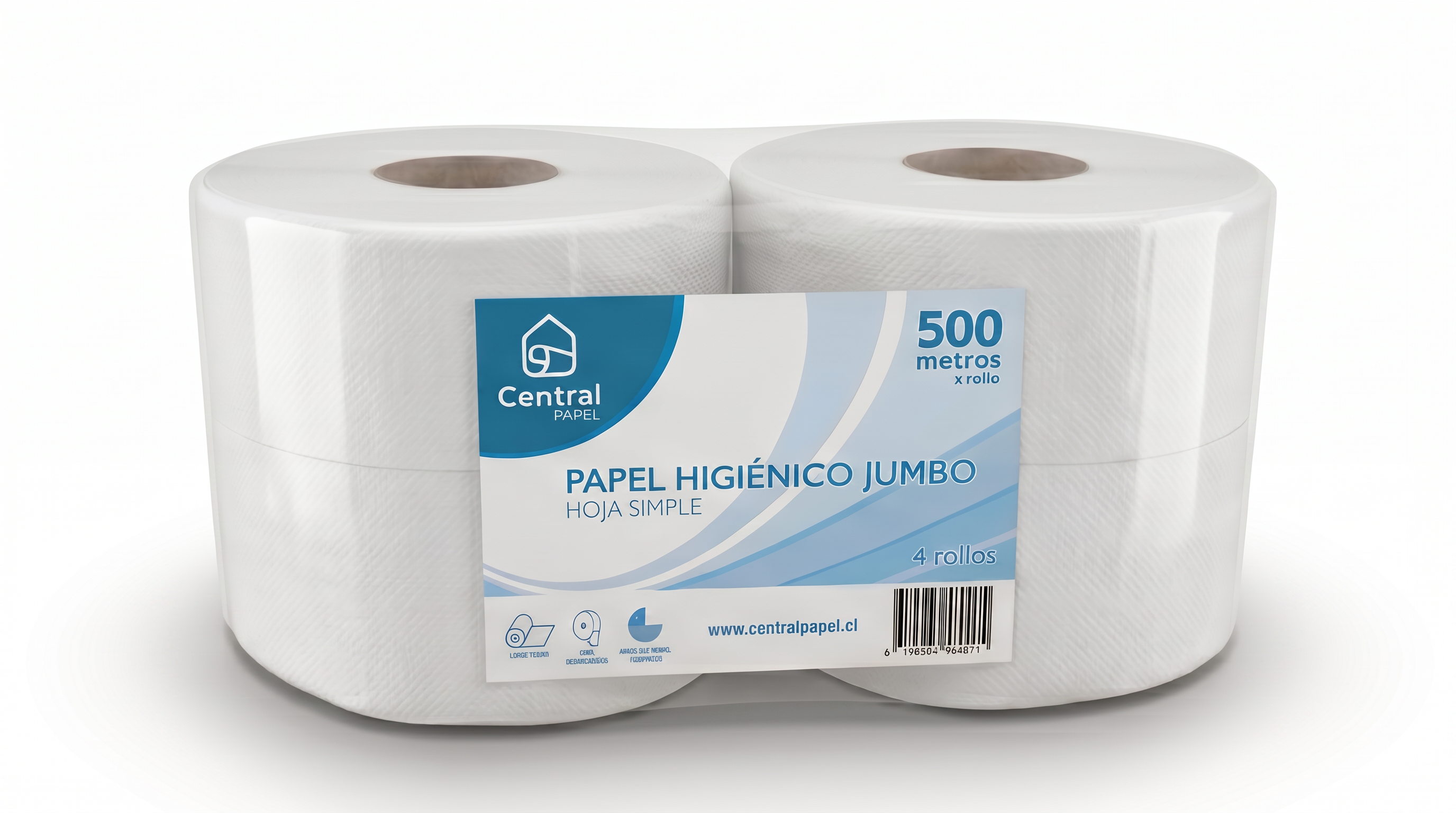 PAPEL HIGIENICO JUMBO 500 Metros -  Hoja Simple