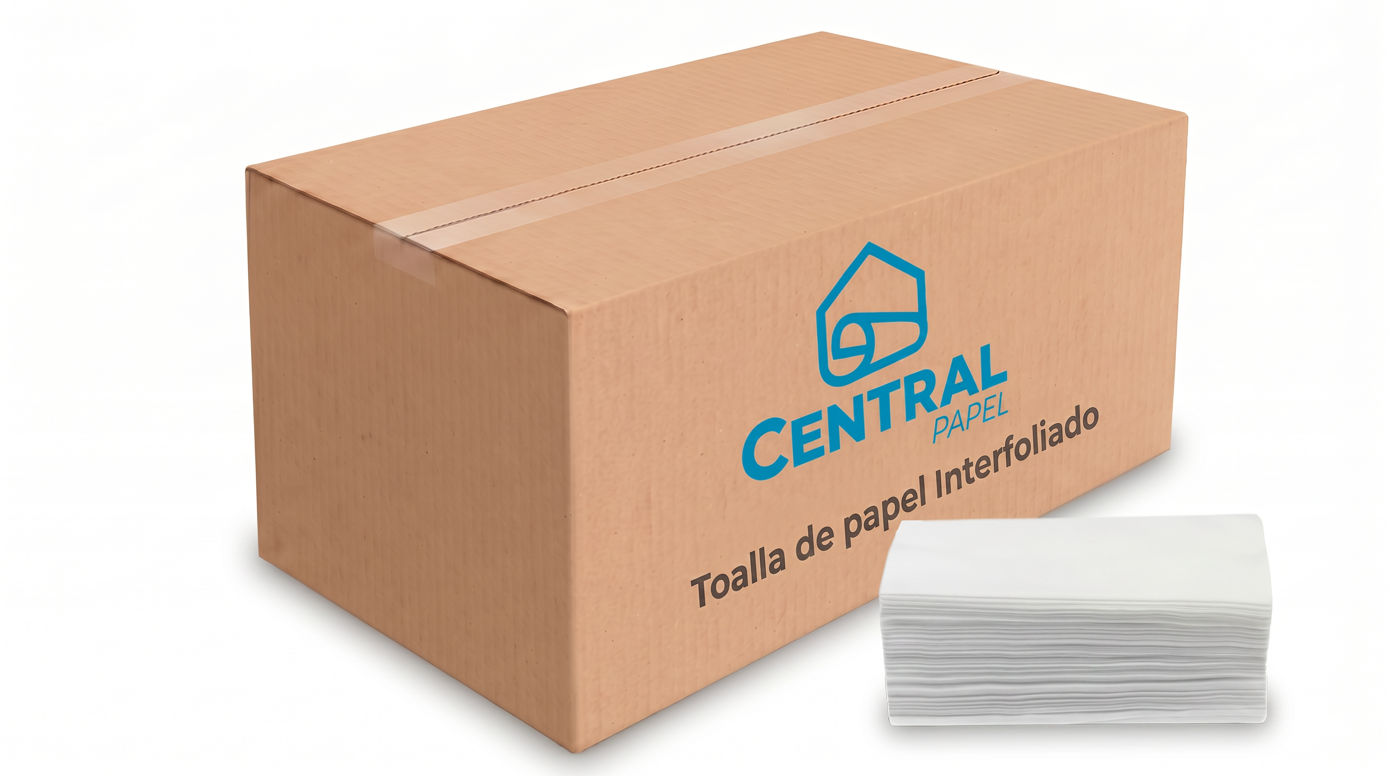 Caja de Toallas de Papel Interfoliadas doble hoja.