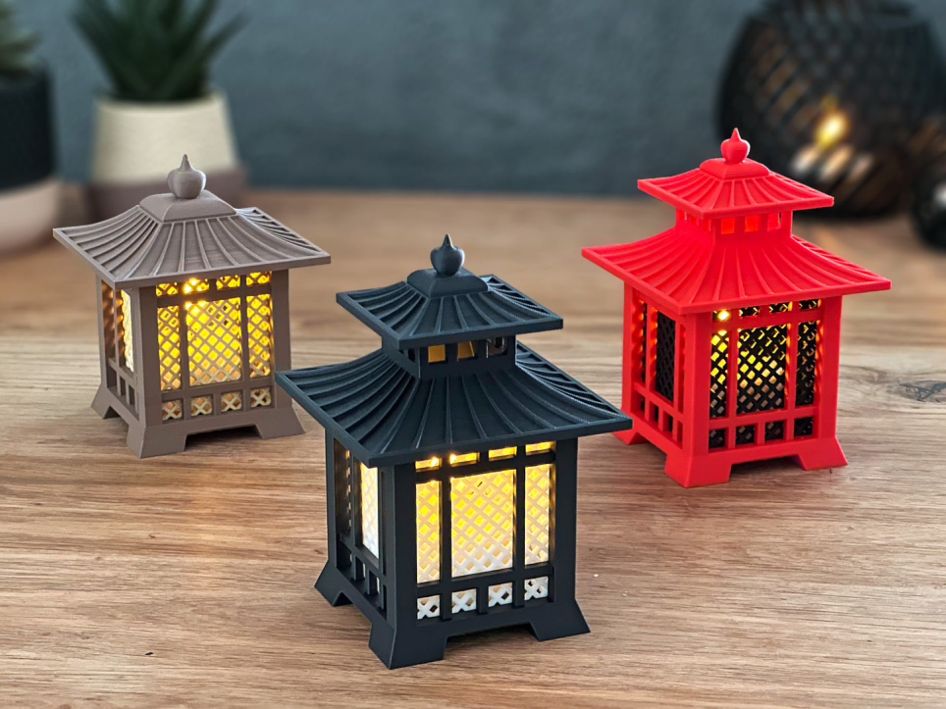 Japanische Teelicht‑Laternen – 3D‑gedruckte Deko im japanischen Stil