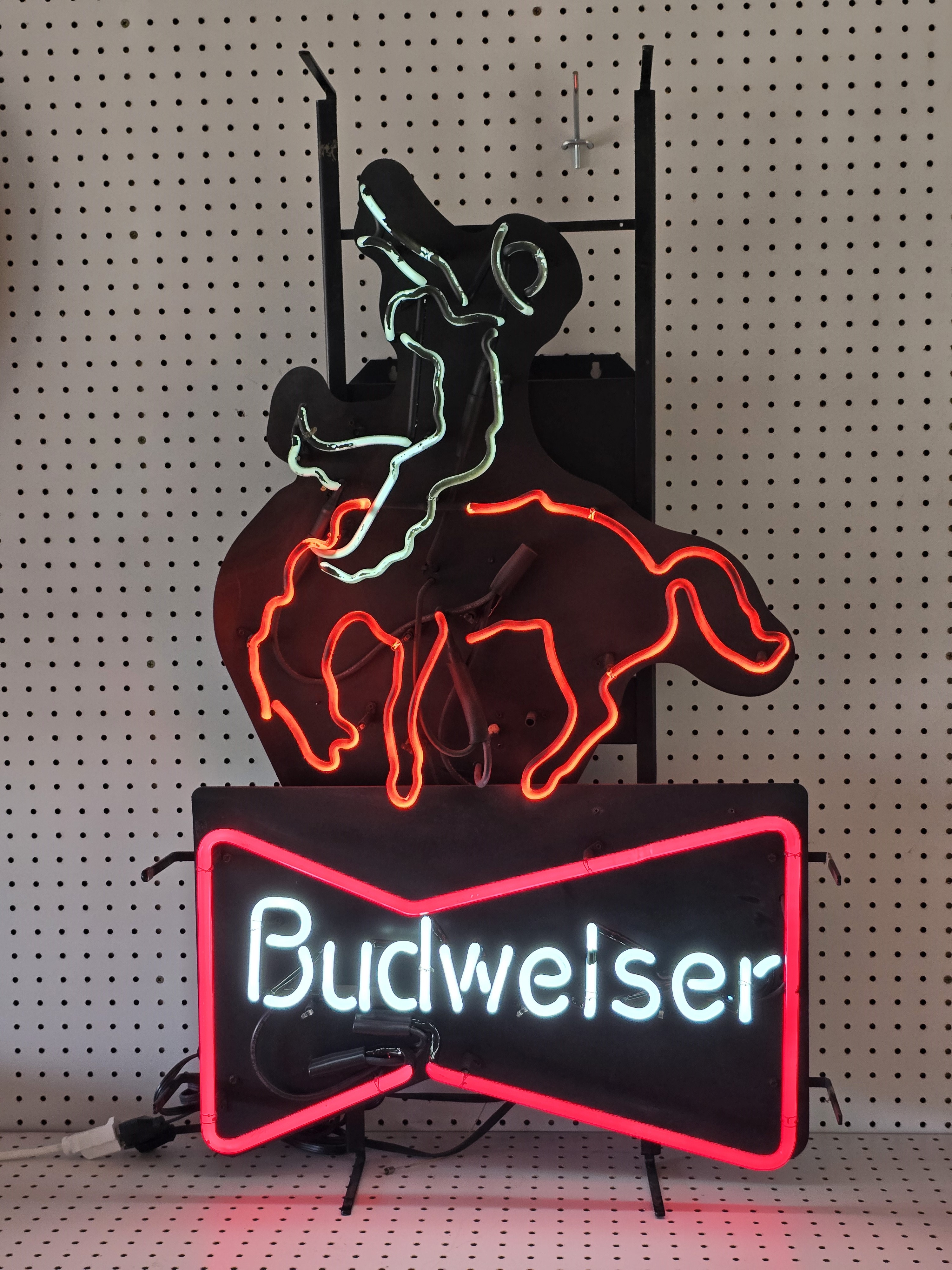 Budweiser / Rodeo Cowboy - Neon Decorative Bar Sign