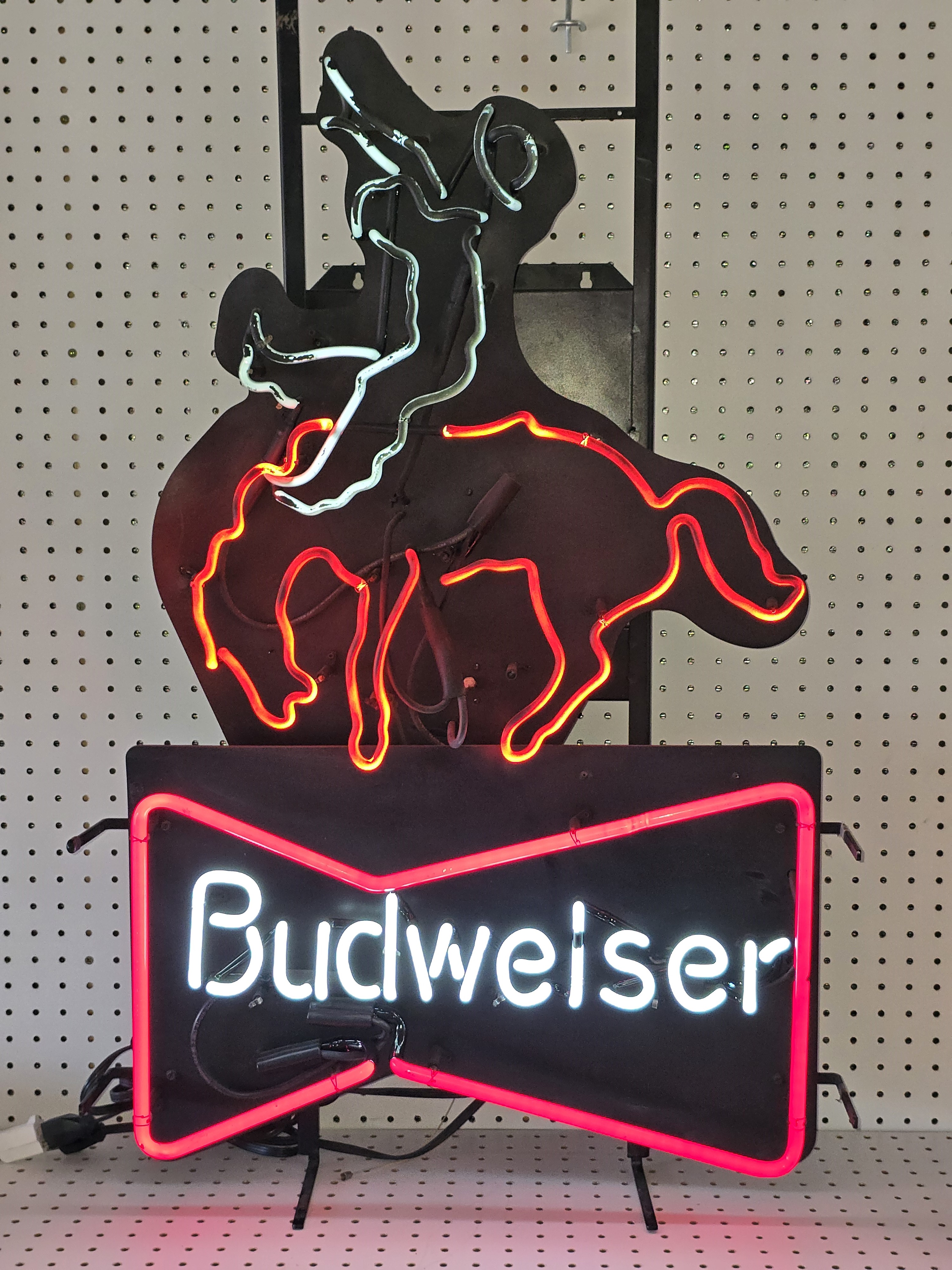Budweiser / Rodeo Cowboy - Neon Decorative Bar Sign