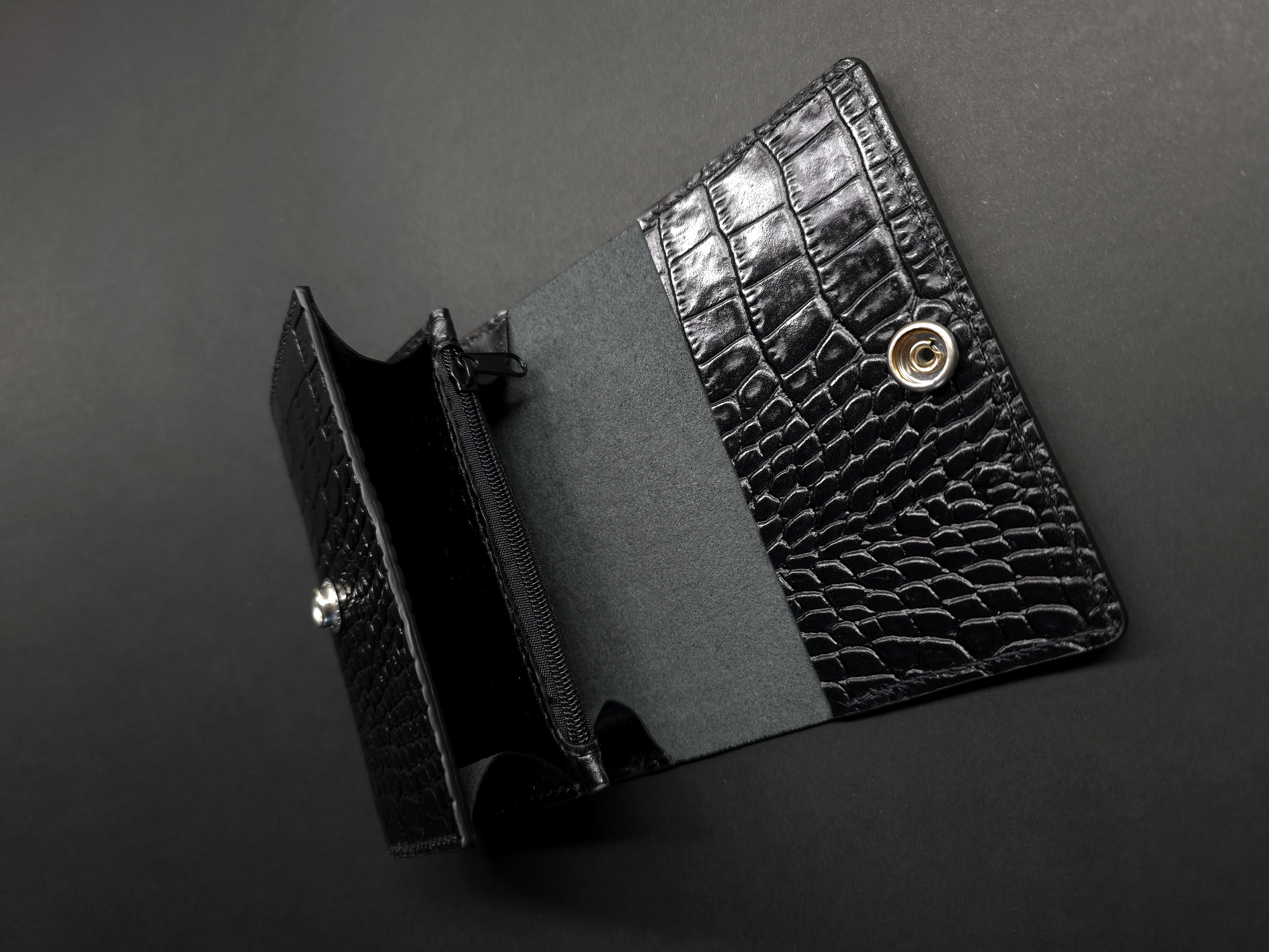 Handcrafted Crocodile Print Leather Wallet