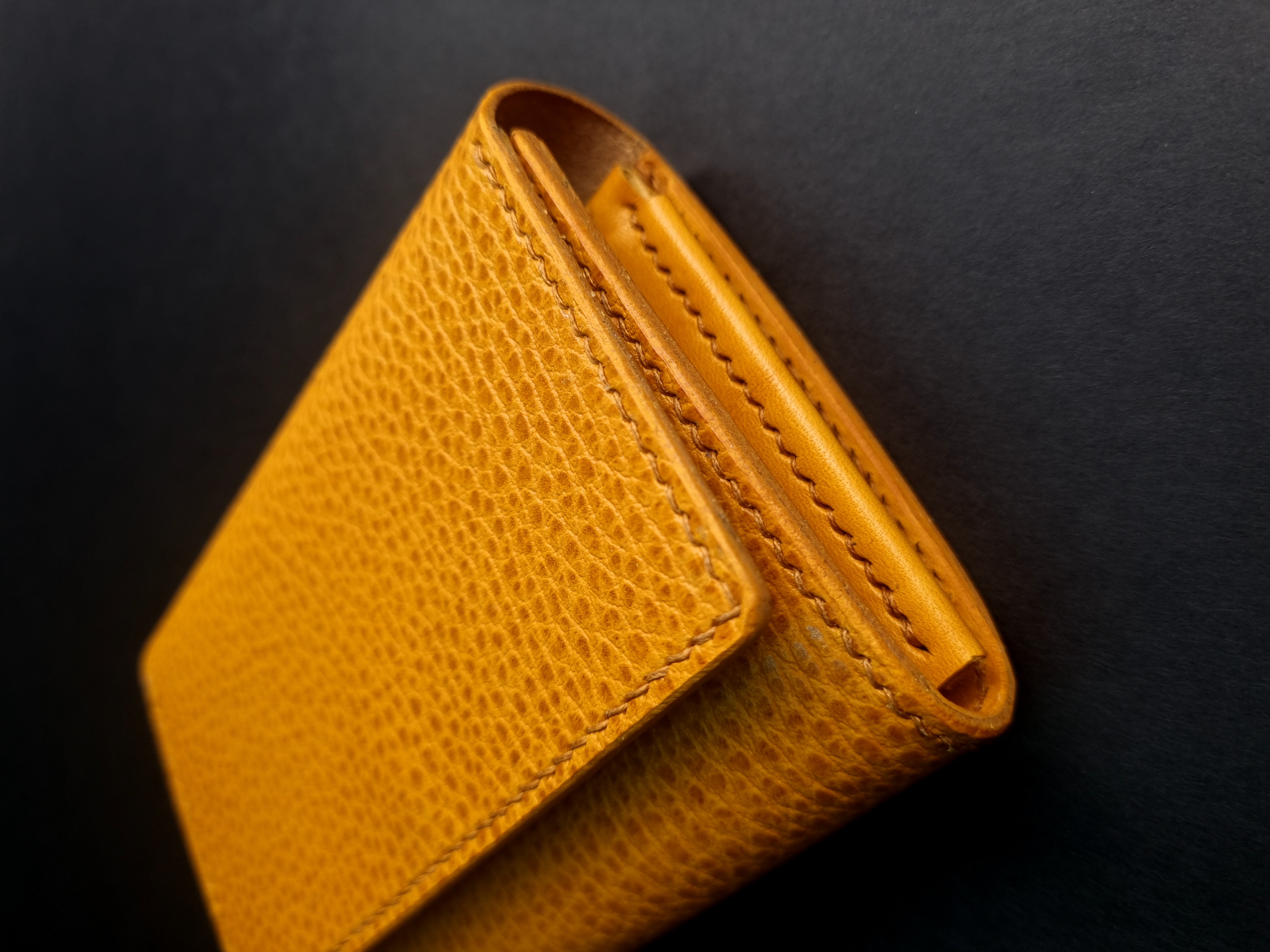 Walpier's Yellow Dollaro leather flap wallet
