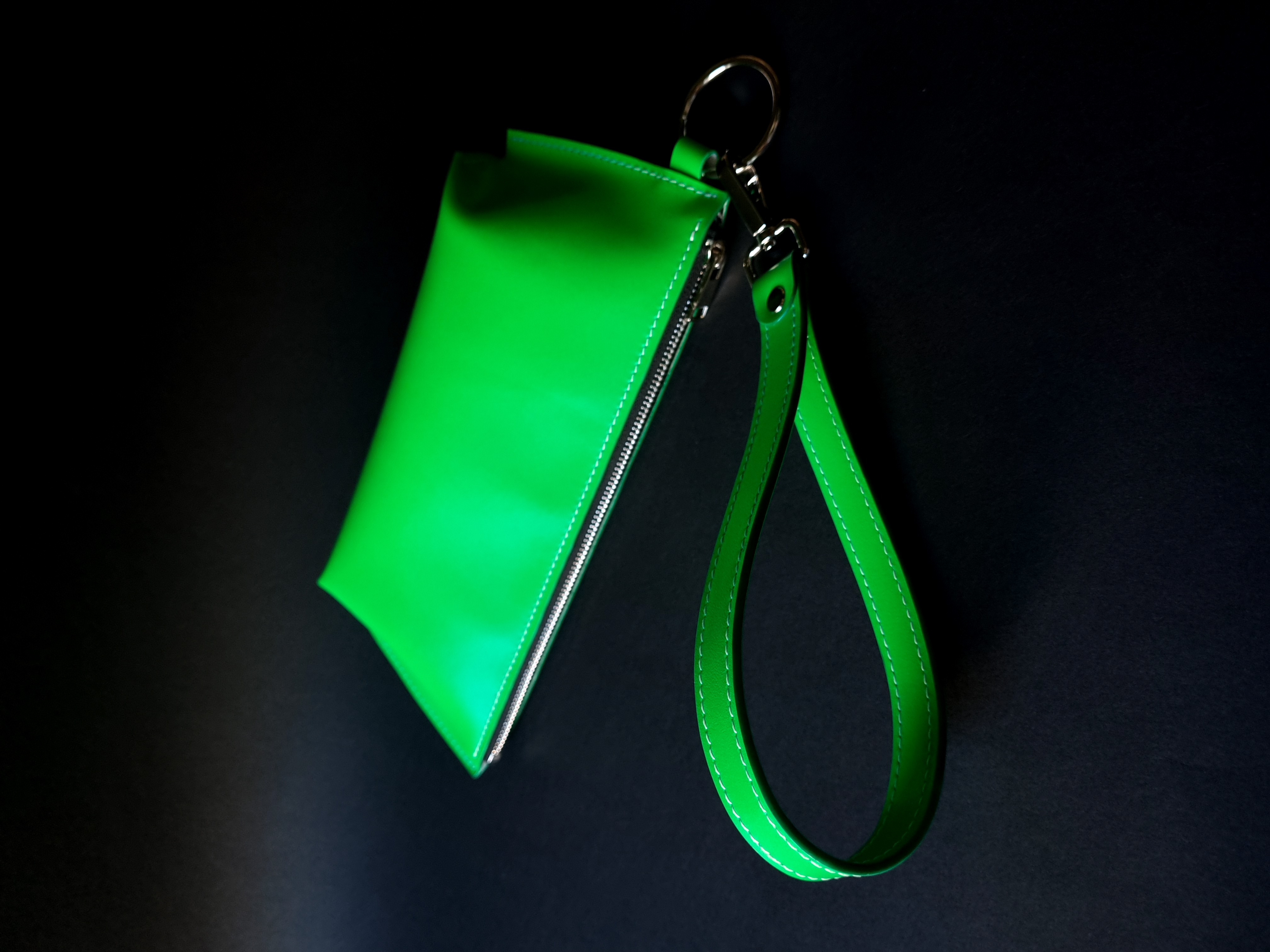 Neon green wristlet 