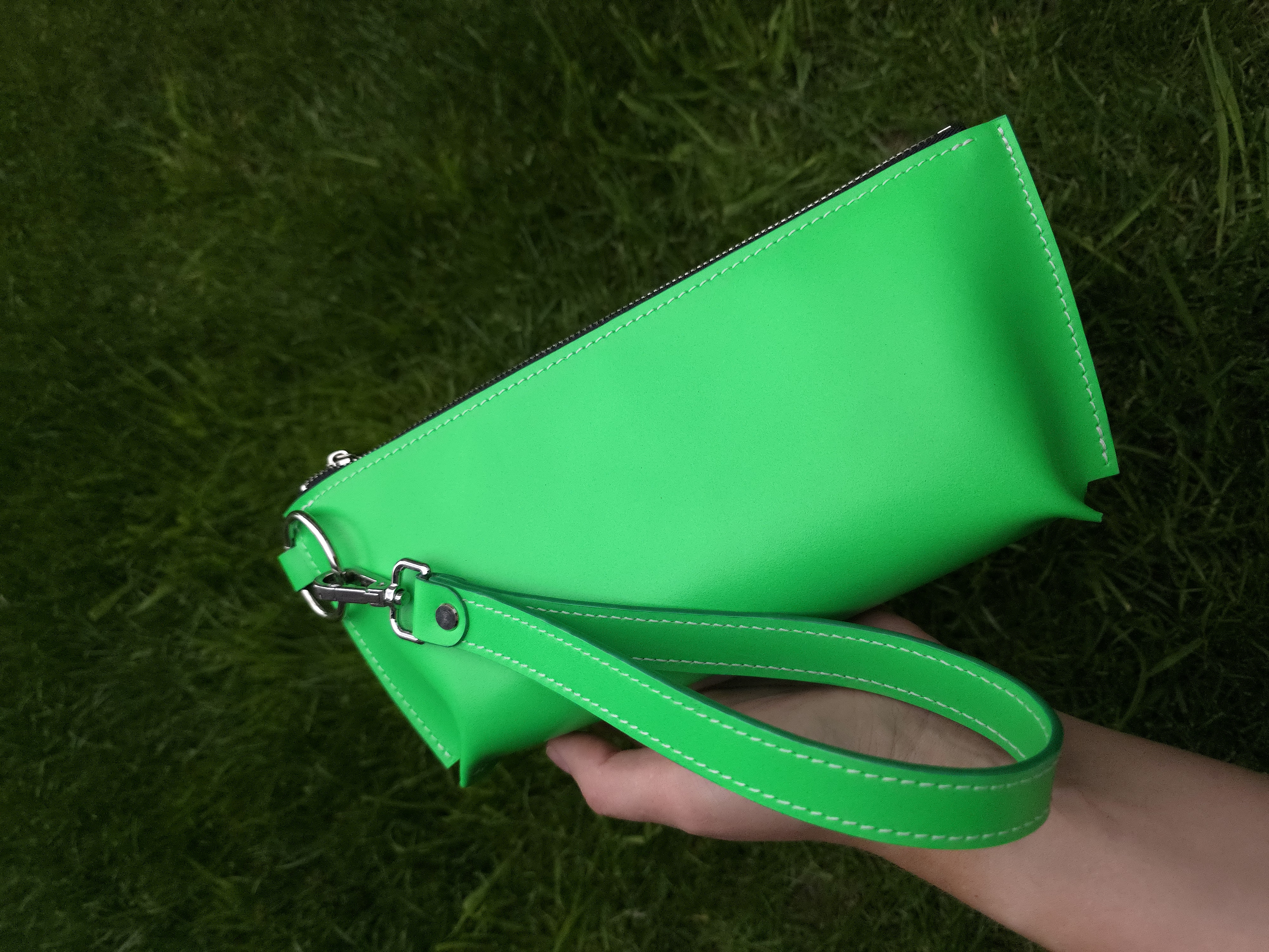 Neon green wristlet 