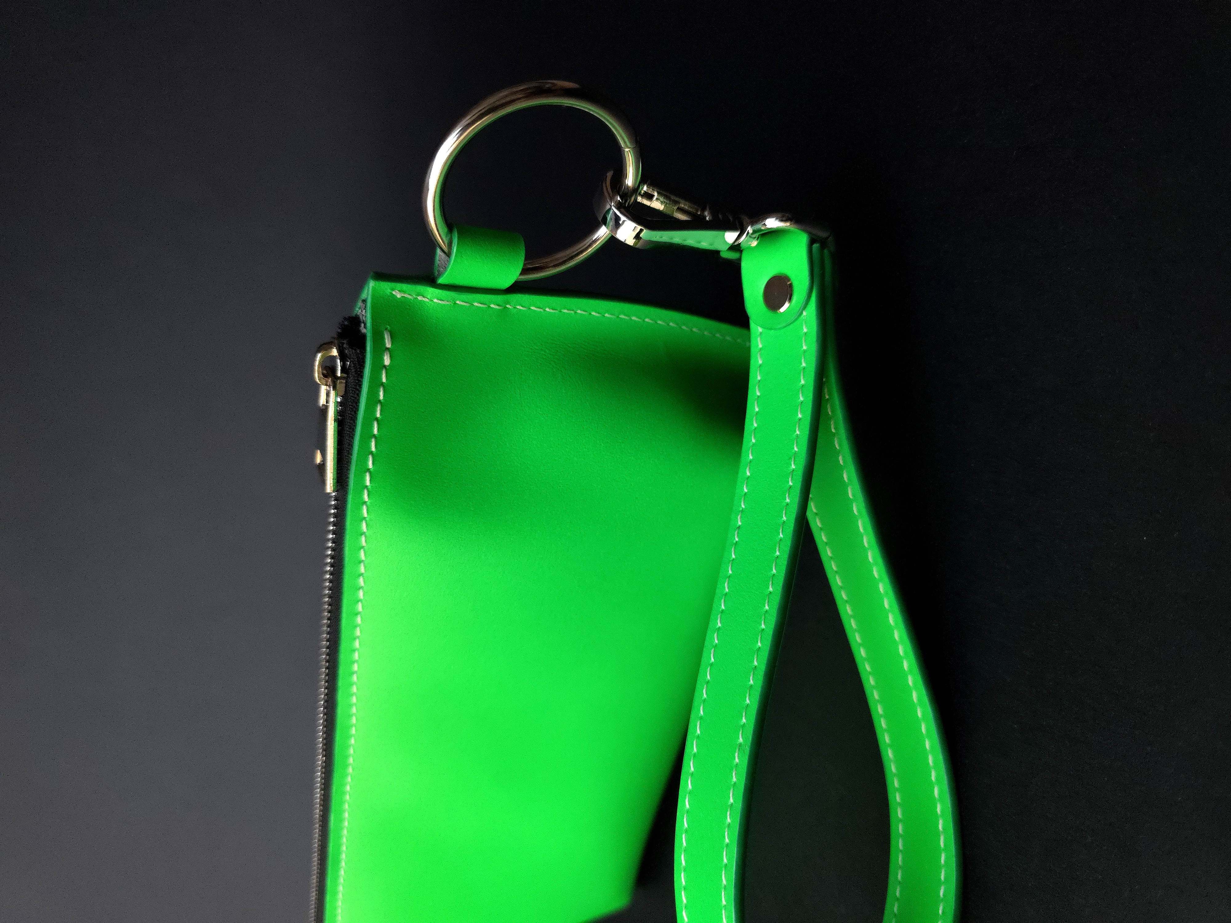 Neon green wristlet 