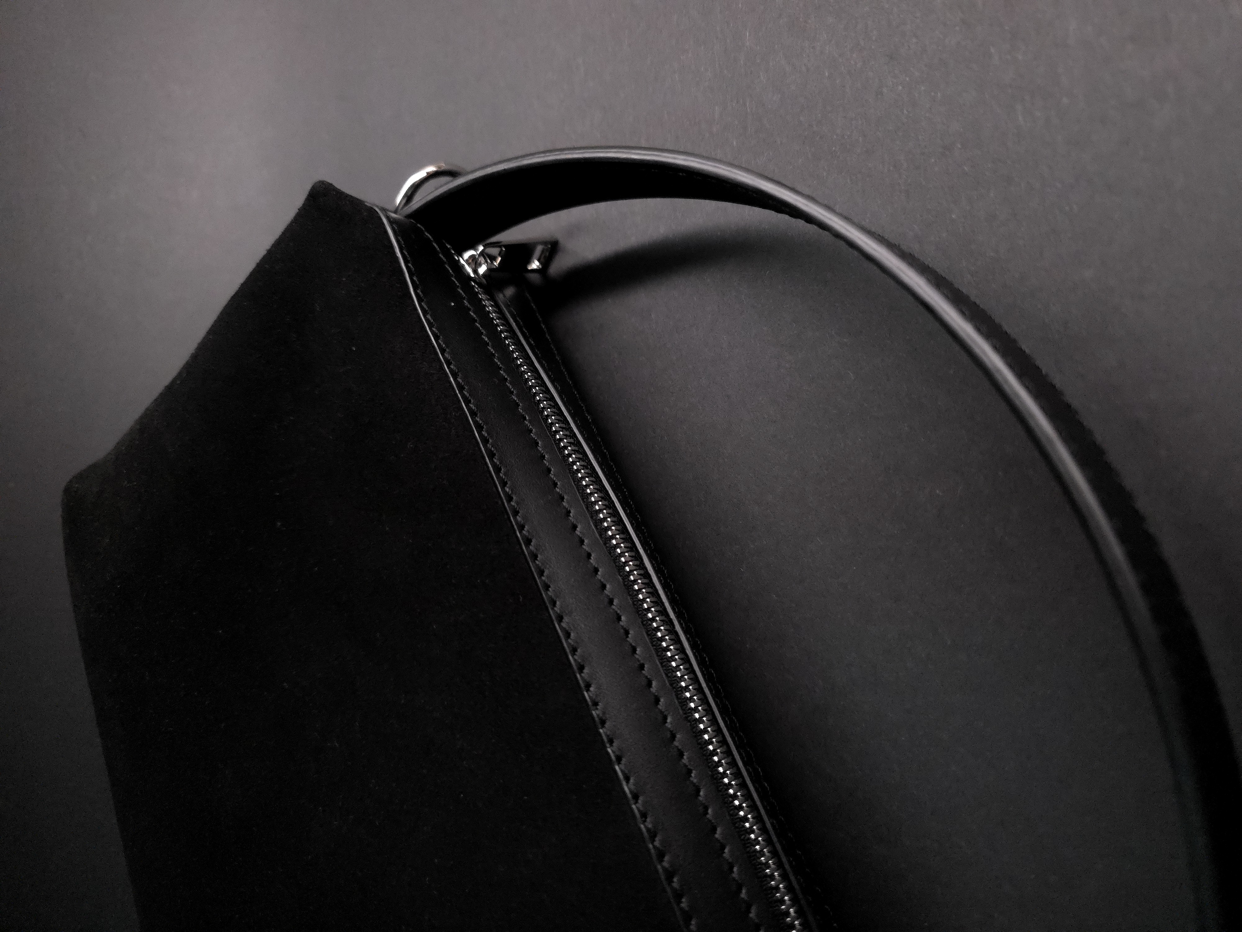 Black Suede Leather Handbag