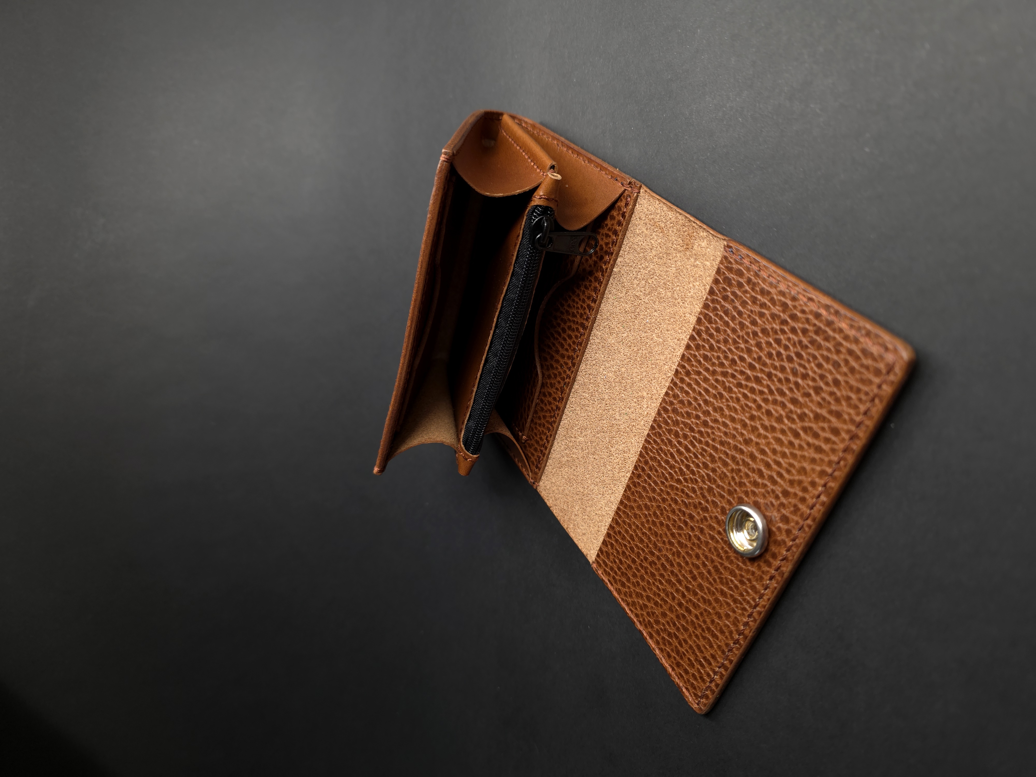 Handcrafted Brown Full Grain Leather Flap Wallet