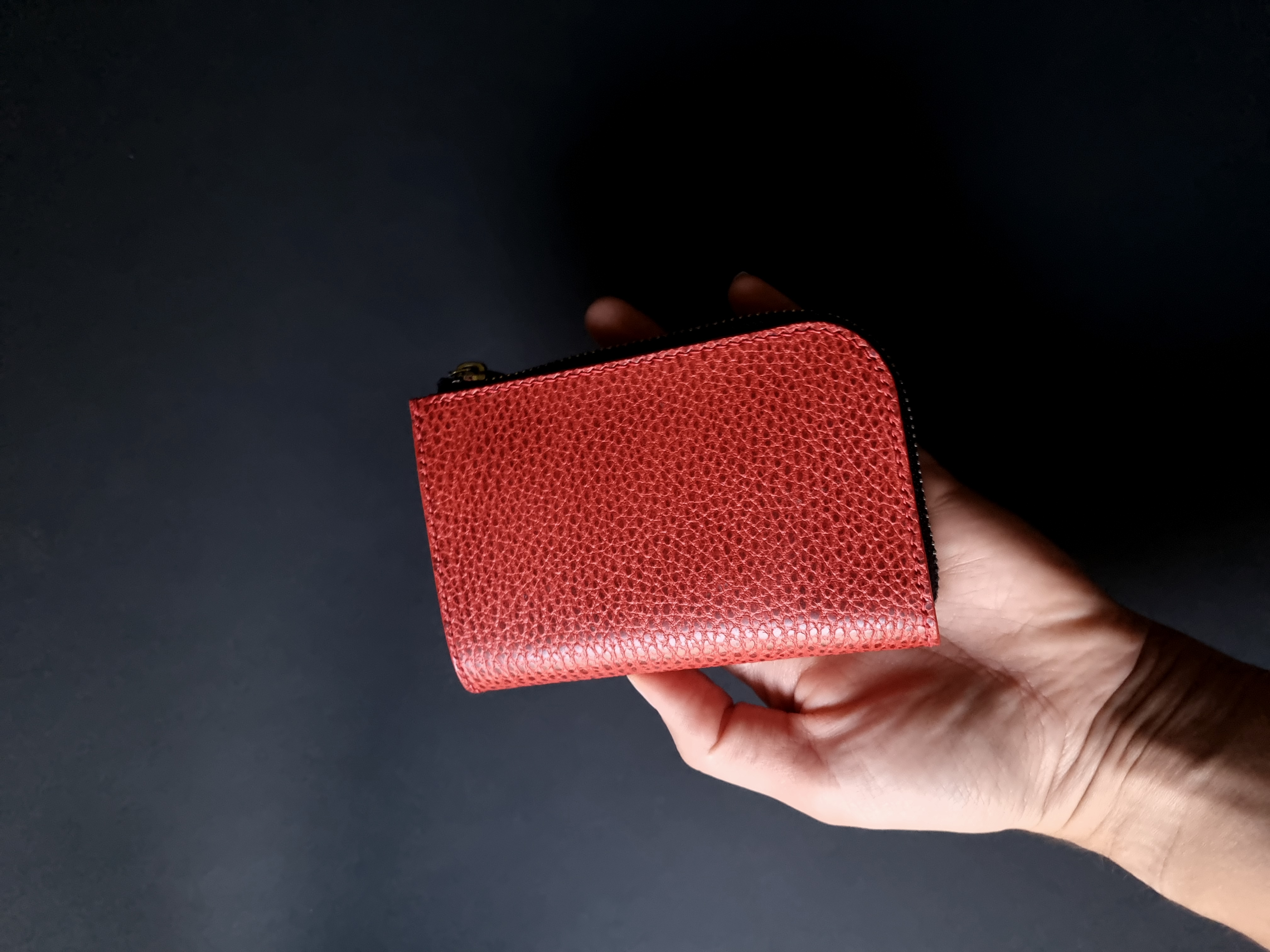 Red Dollaro Leather L-Shape Wallet