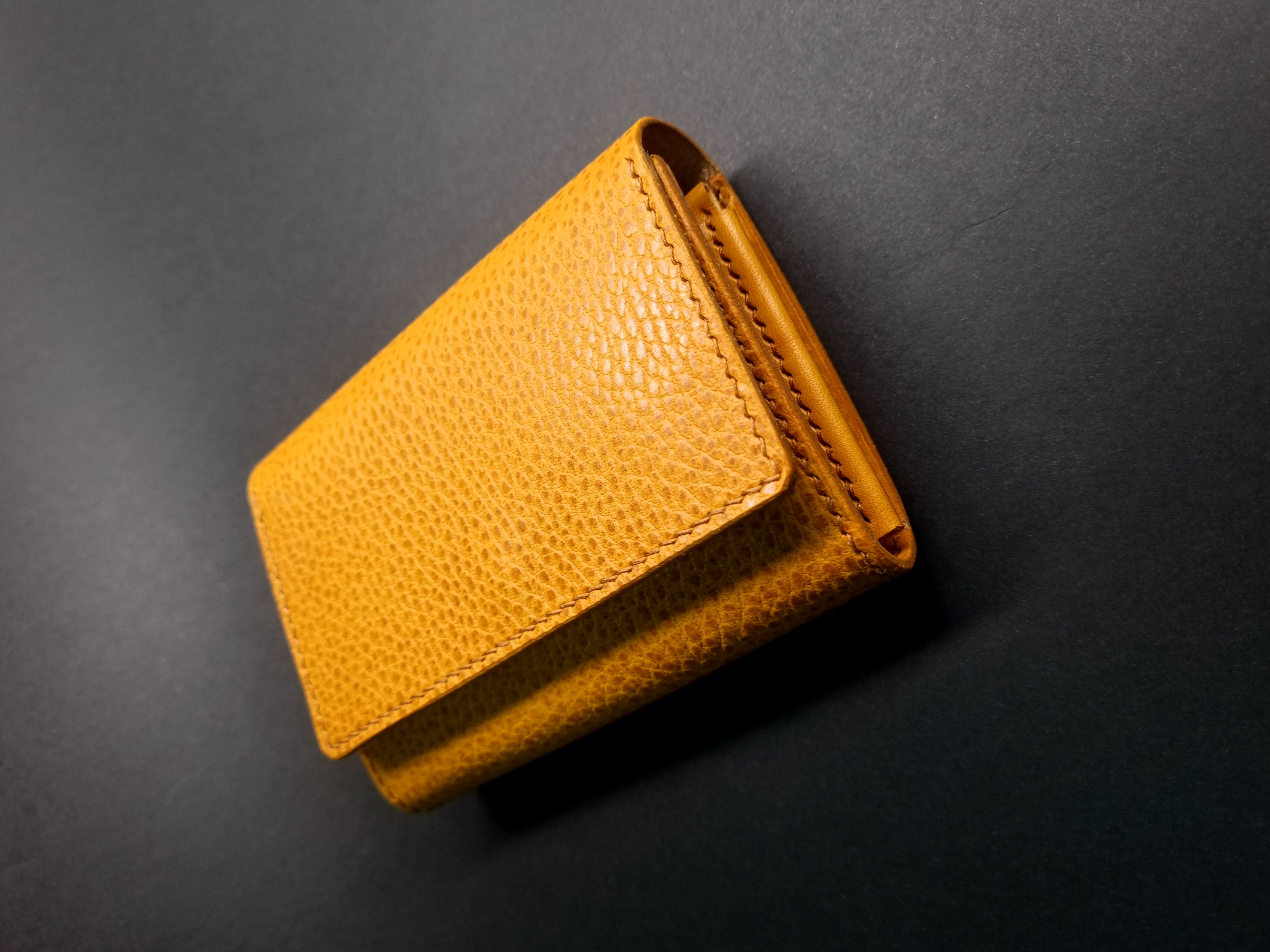 Walpier's Yellow Dollaro leather flap wallet