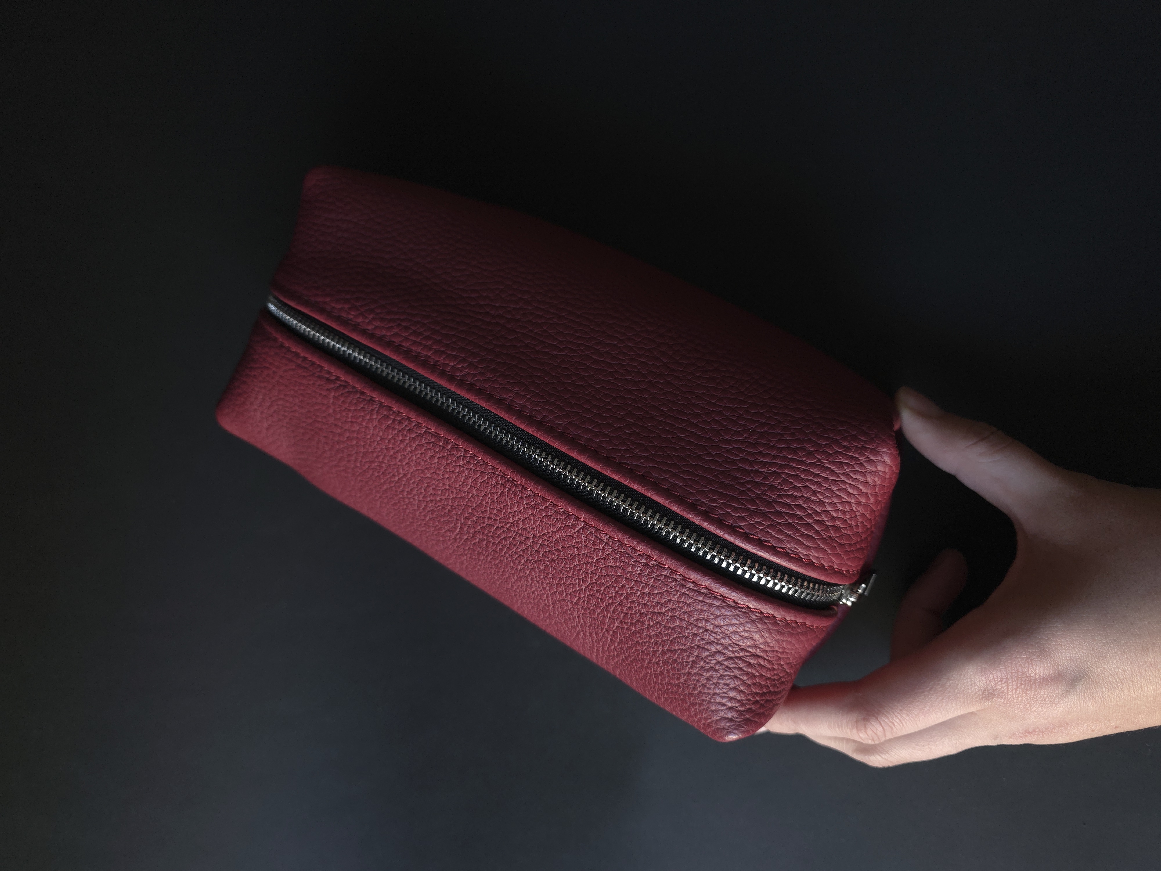 Raspberry pink travel dopp kit - Cosmetics and skincare zipper bag