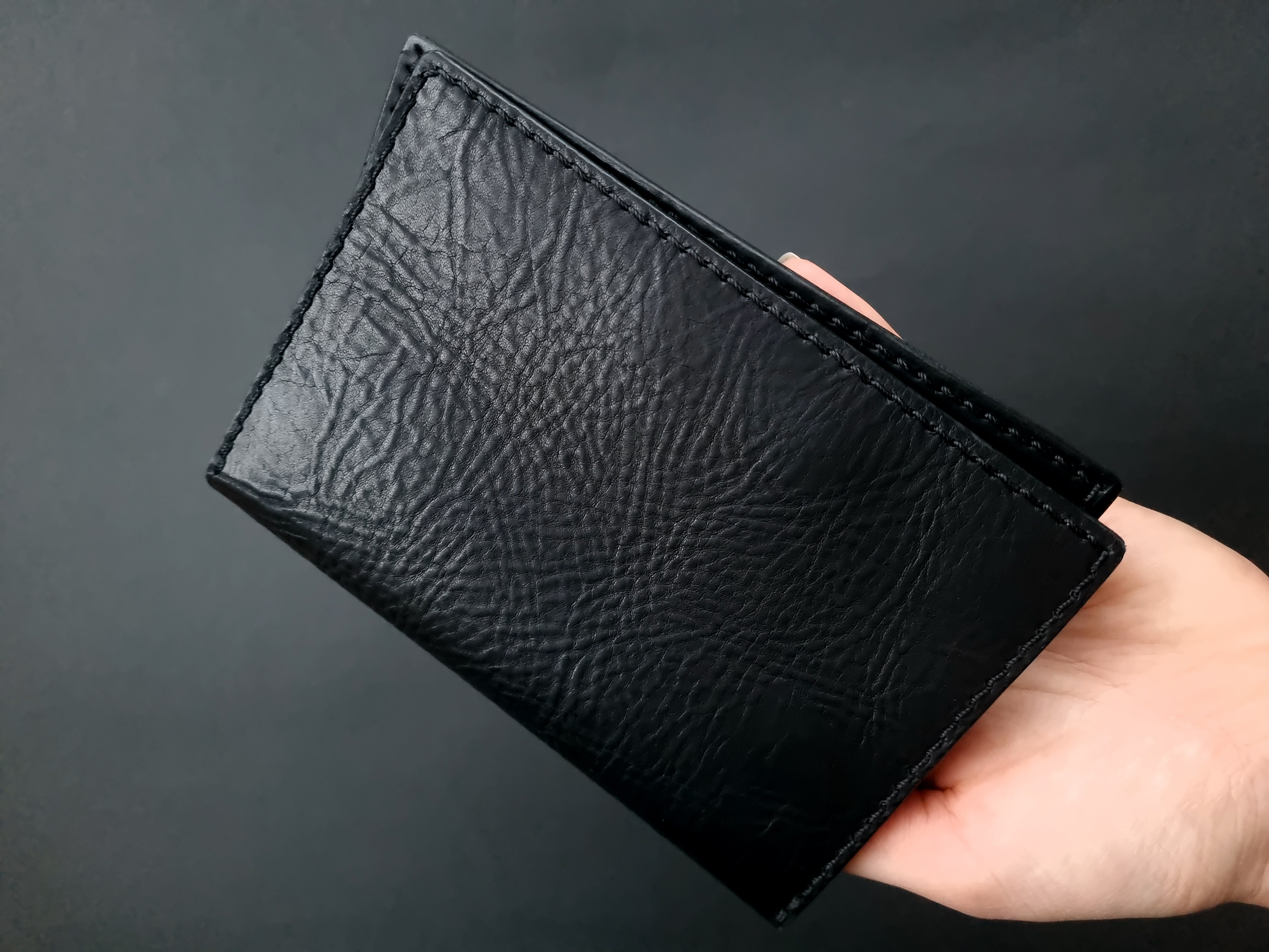 Horween Derby leather A6 document case - Black