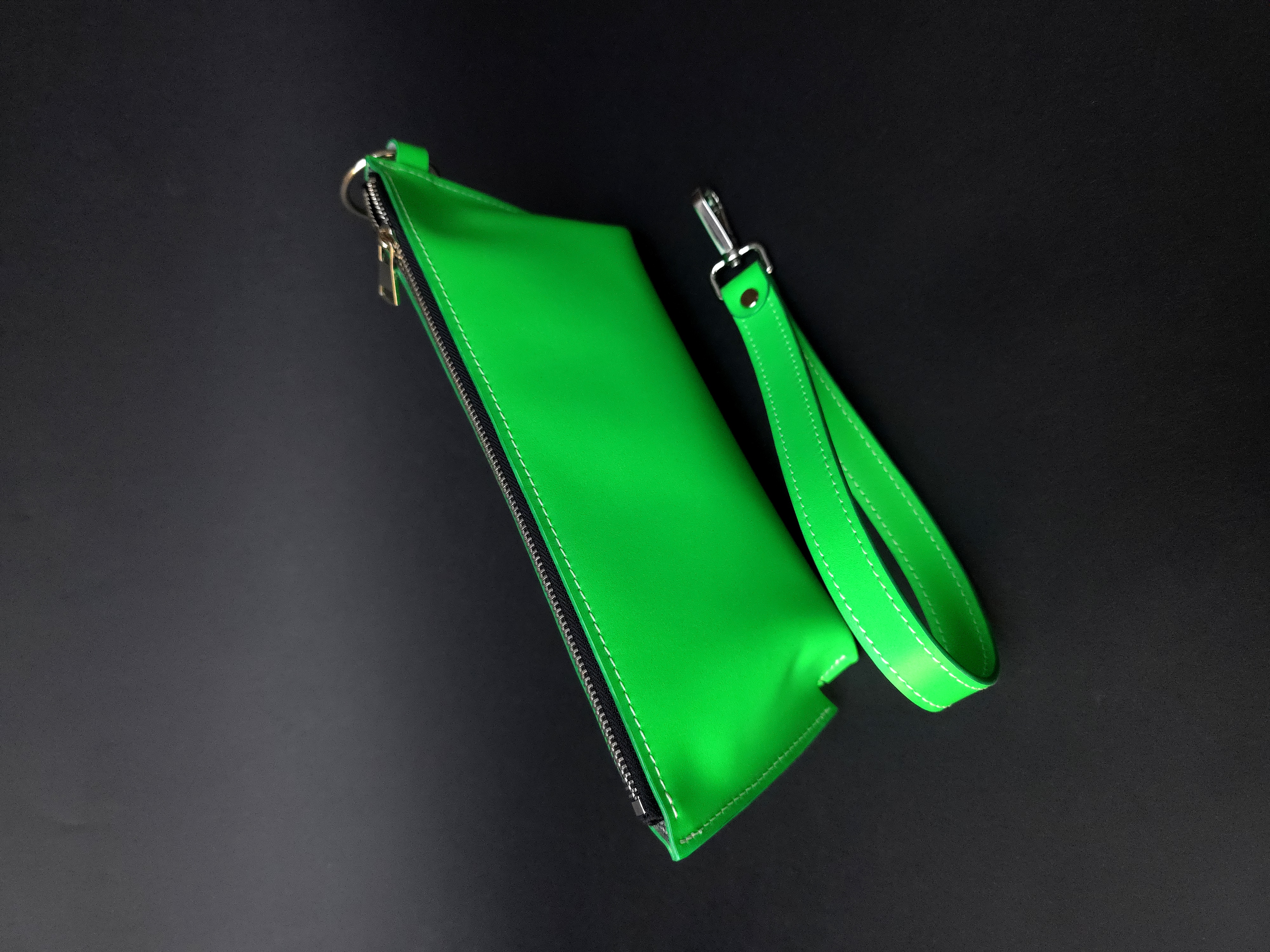 Neon green wristlet 