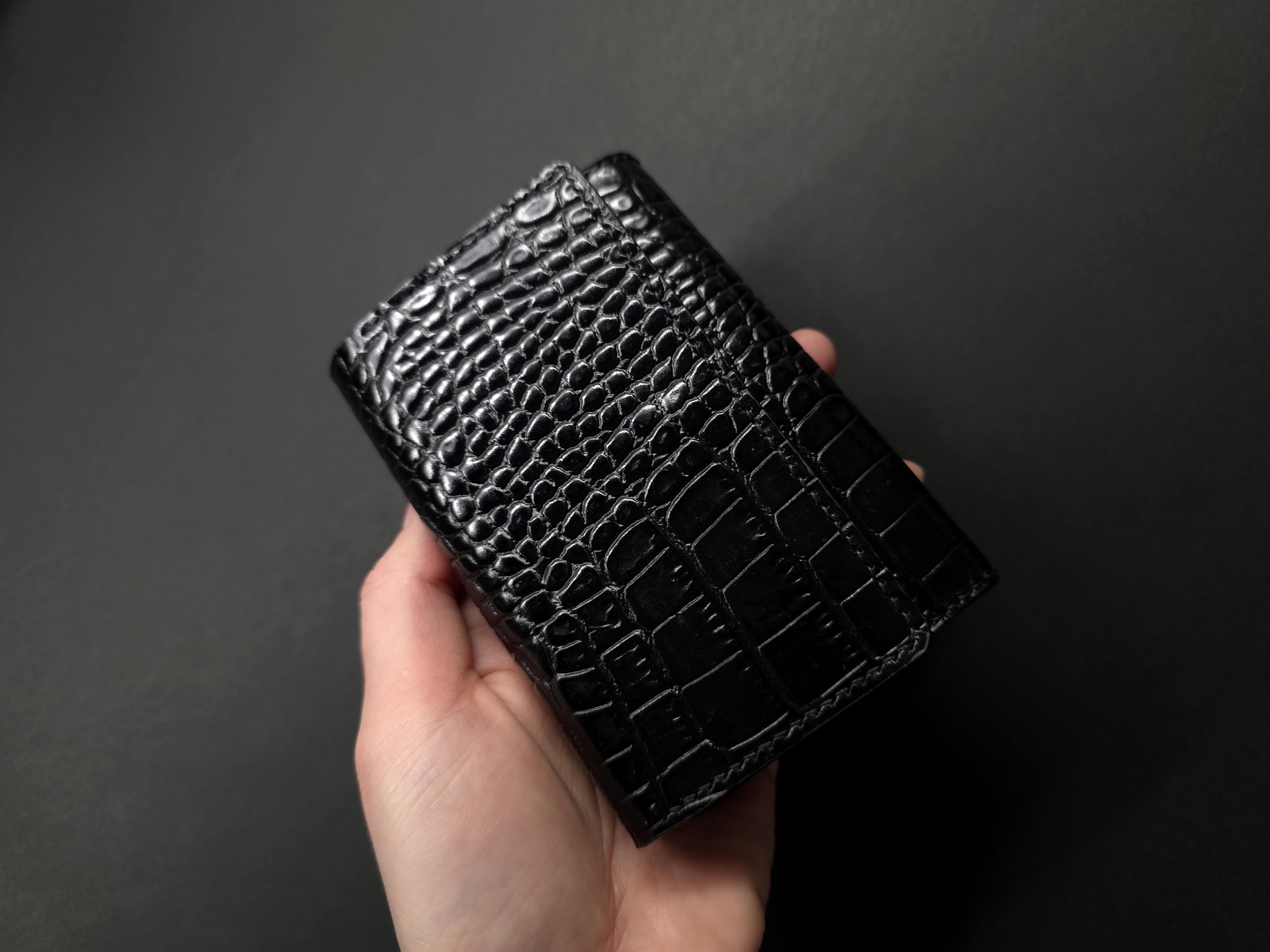 Handcrafted Crocodile Print Leather Wallet