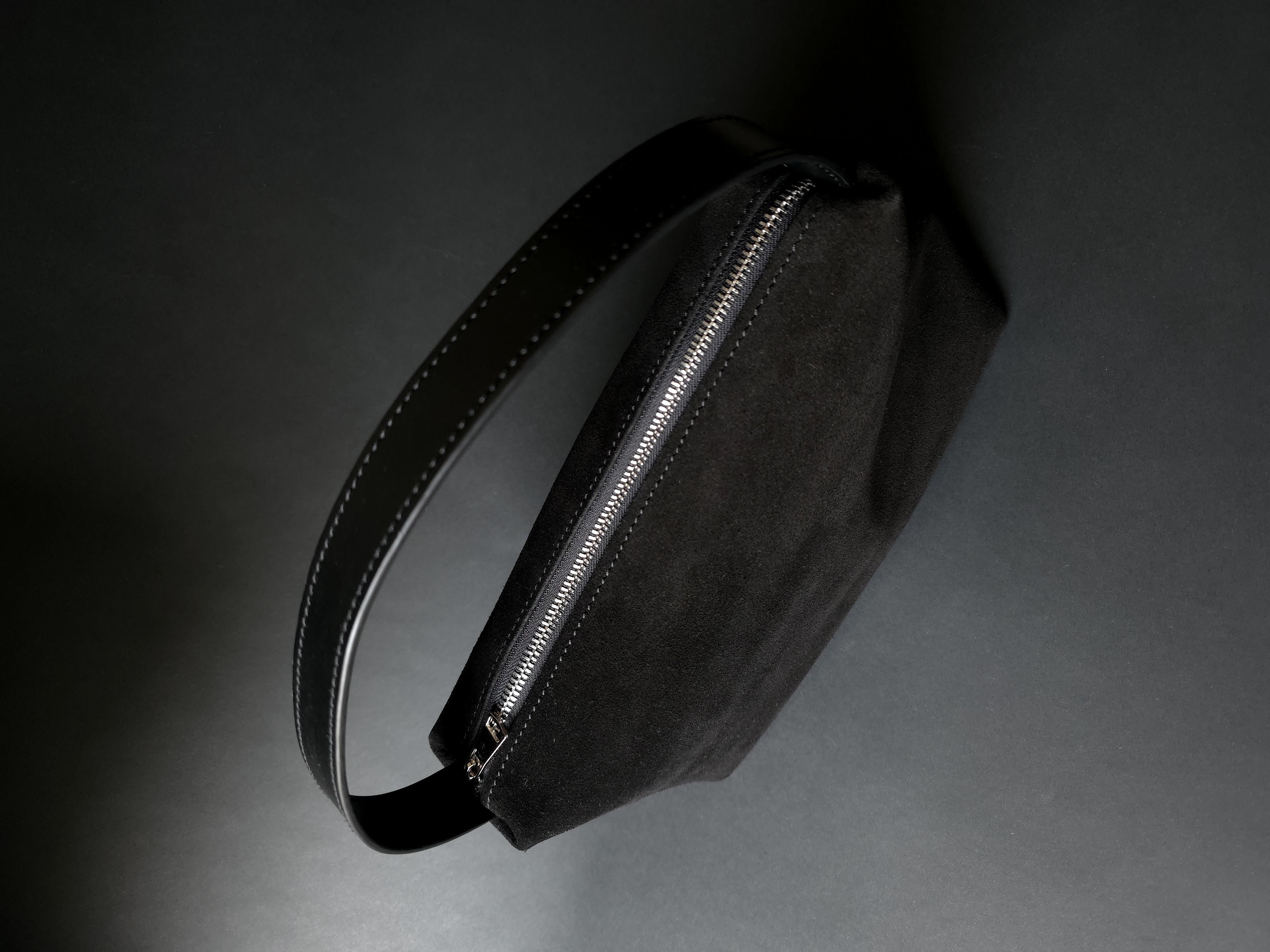Black mini suede leather purse
