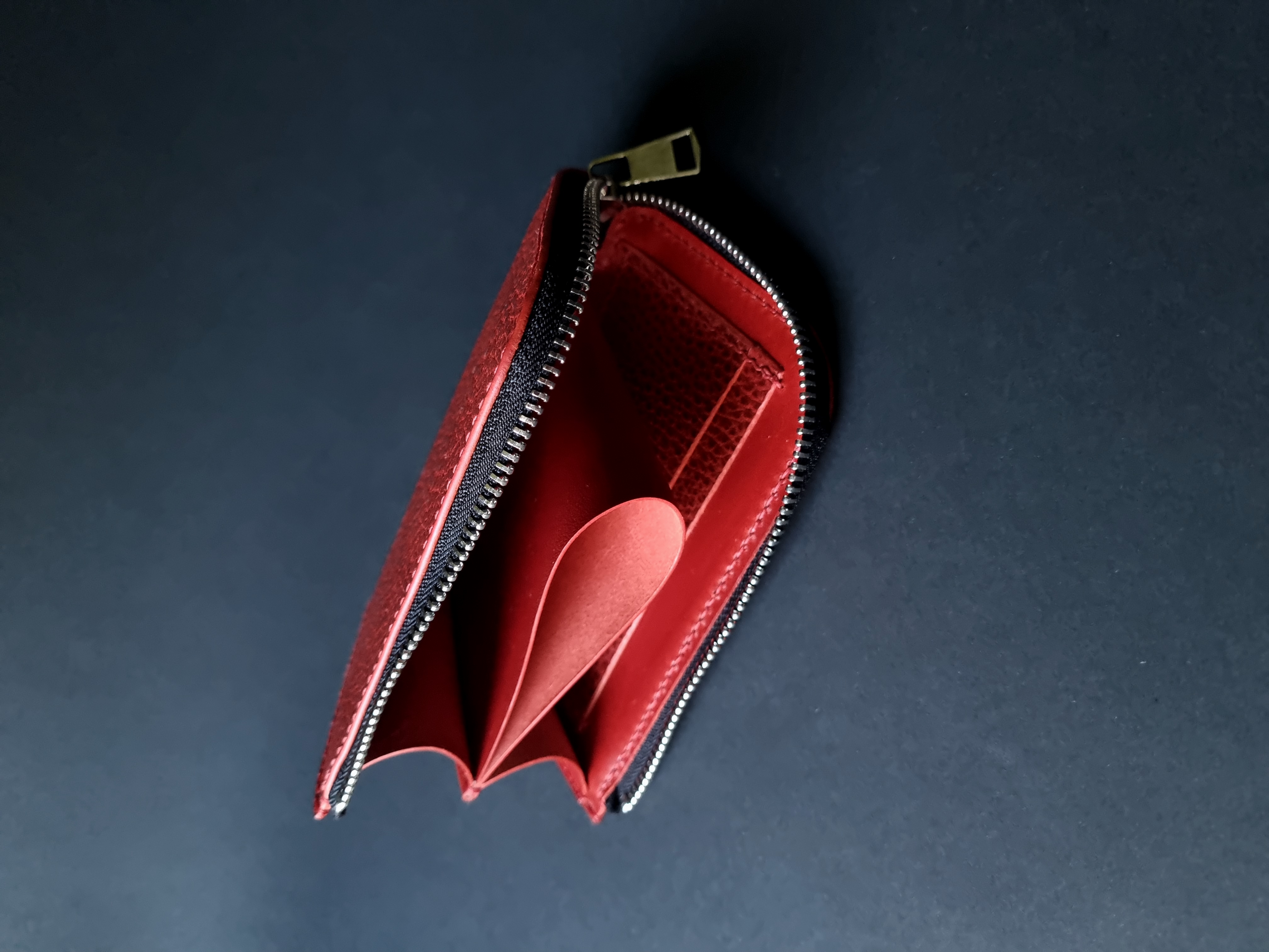 Red Dollaro Leather L-Shape Wallet
