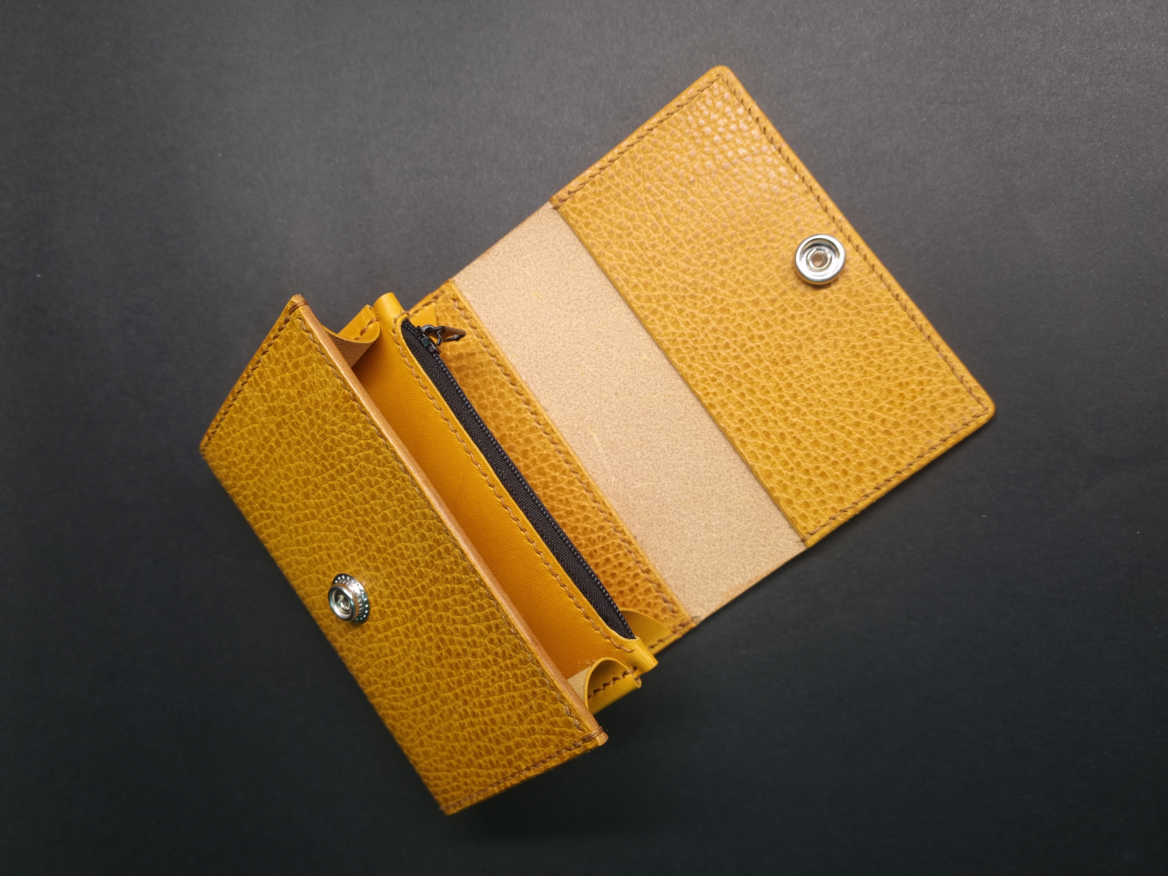 Walpier's Yellow Dollaro leather flap wallet
