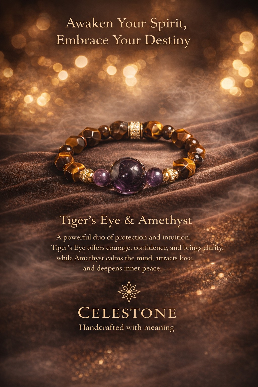 Tiger's Eye & Amethyst Bracelet