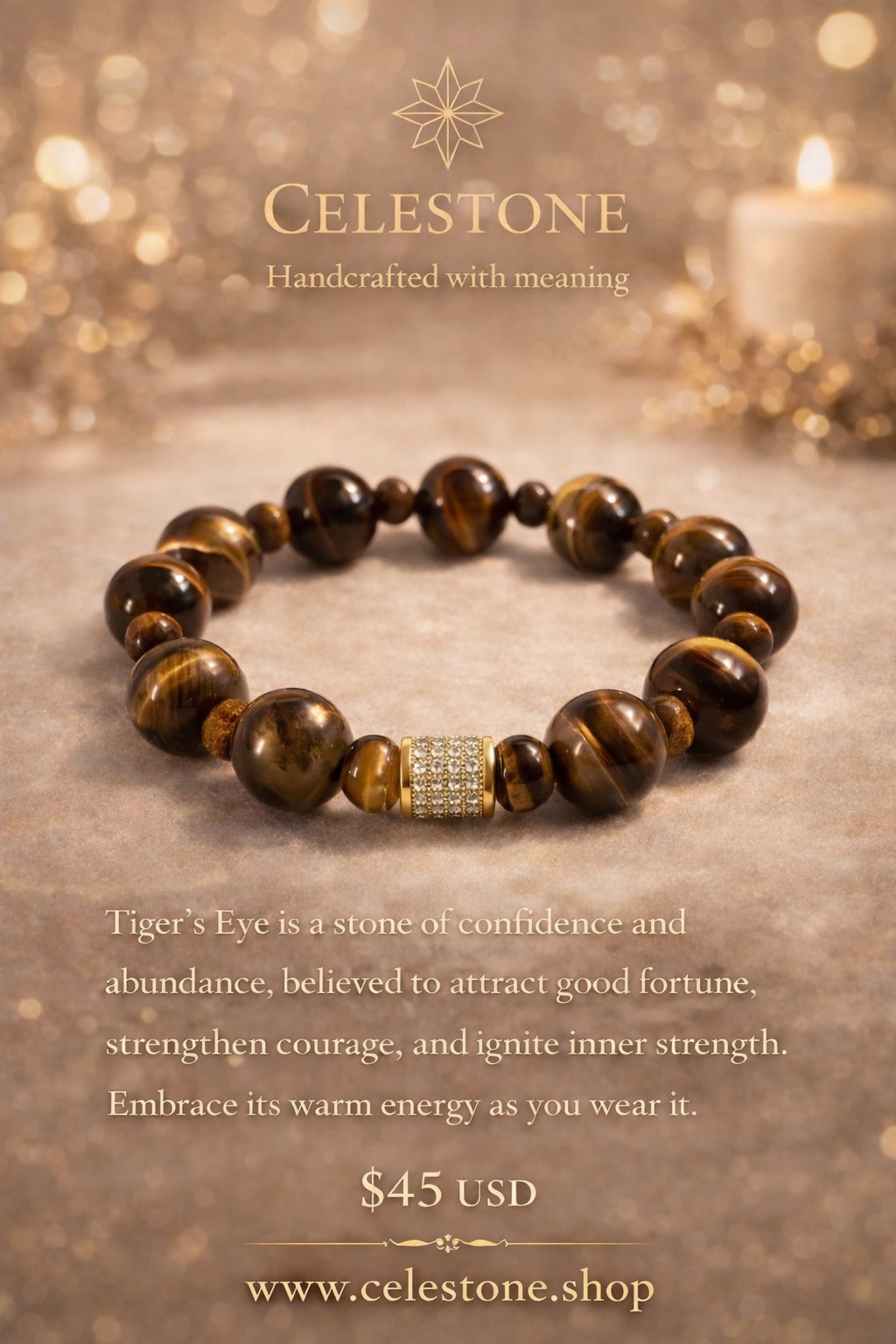 Tiger's Eye Beaded Bracelet