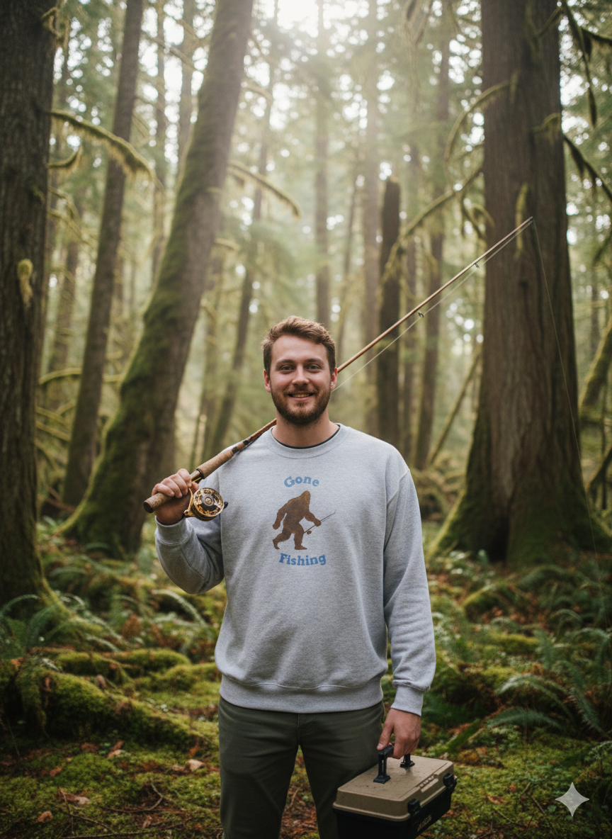 Gone Fishing Bigfoot Sweatshirt