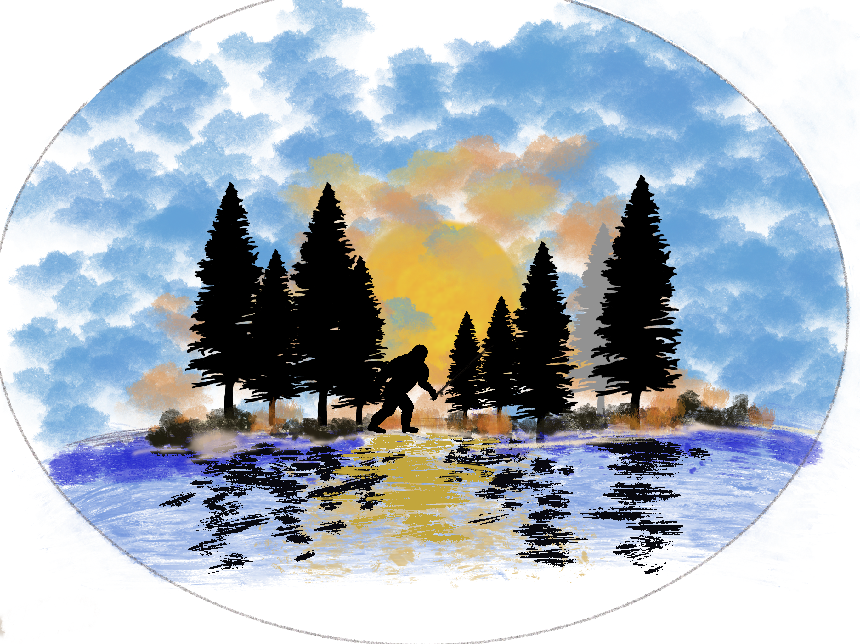 Bigfoot Sunset Tee shirts starting at $25 (Sweat Shirts Available)