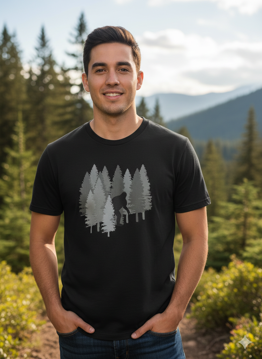 Bigfoot Forest Graphic. Tee shirts starting at $25 (Sweat Shirts Available)