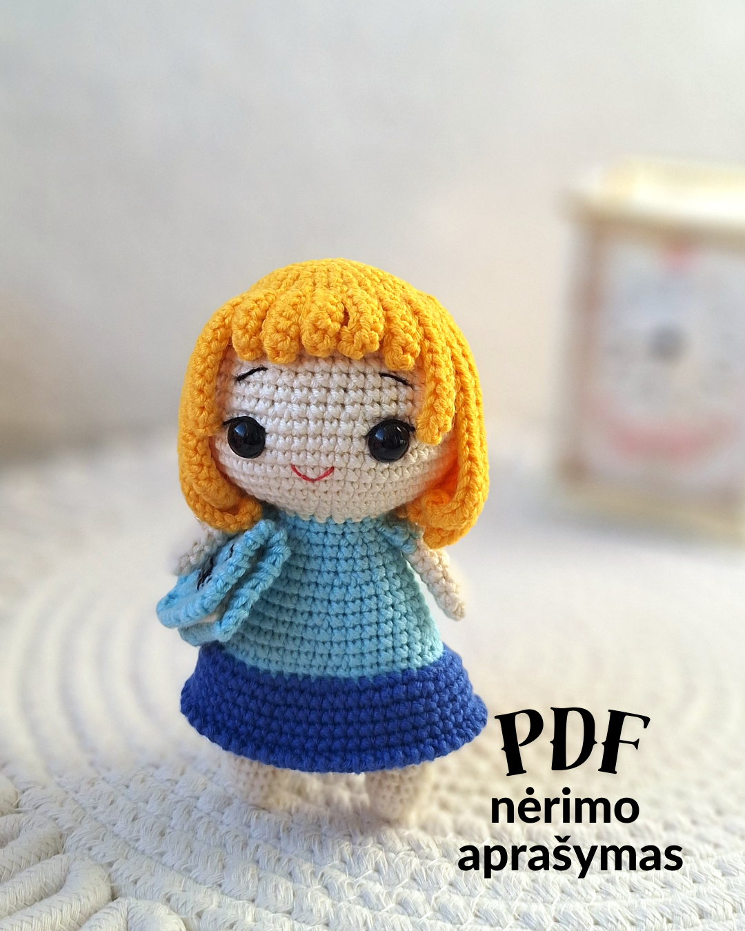 Lėlytė Ema nėrimo vąšeliu aprašymas