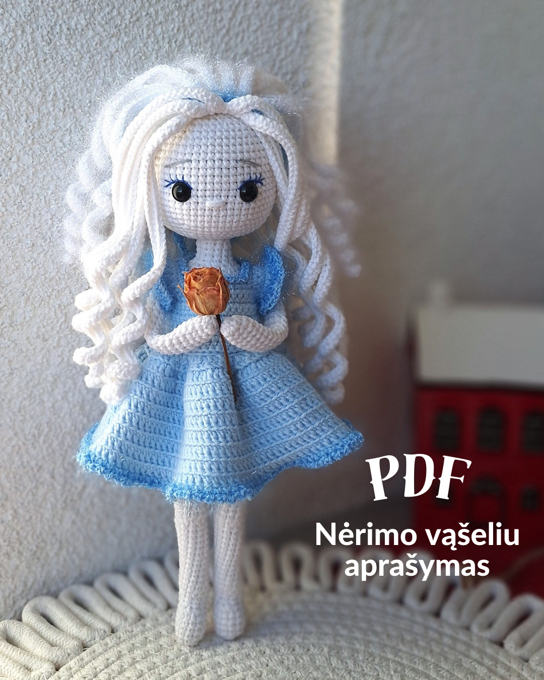 Lėlytė Kalėdų Angelas nėrimo vąšeliu aprašymas