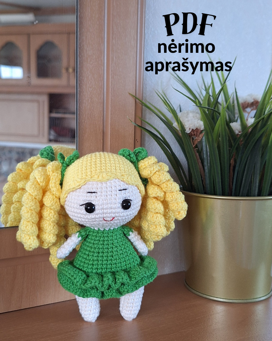 Lėlytė Leila nėrimo vąšeliu aprašymas