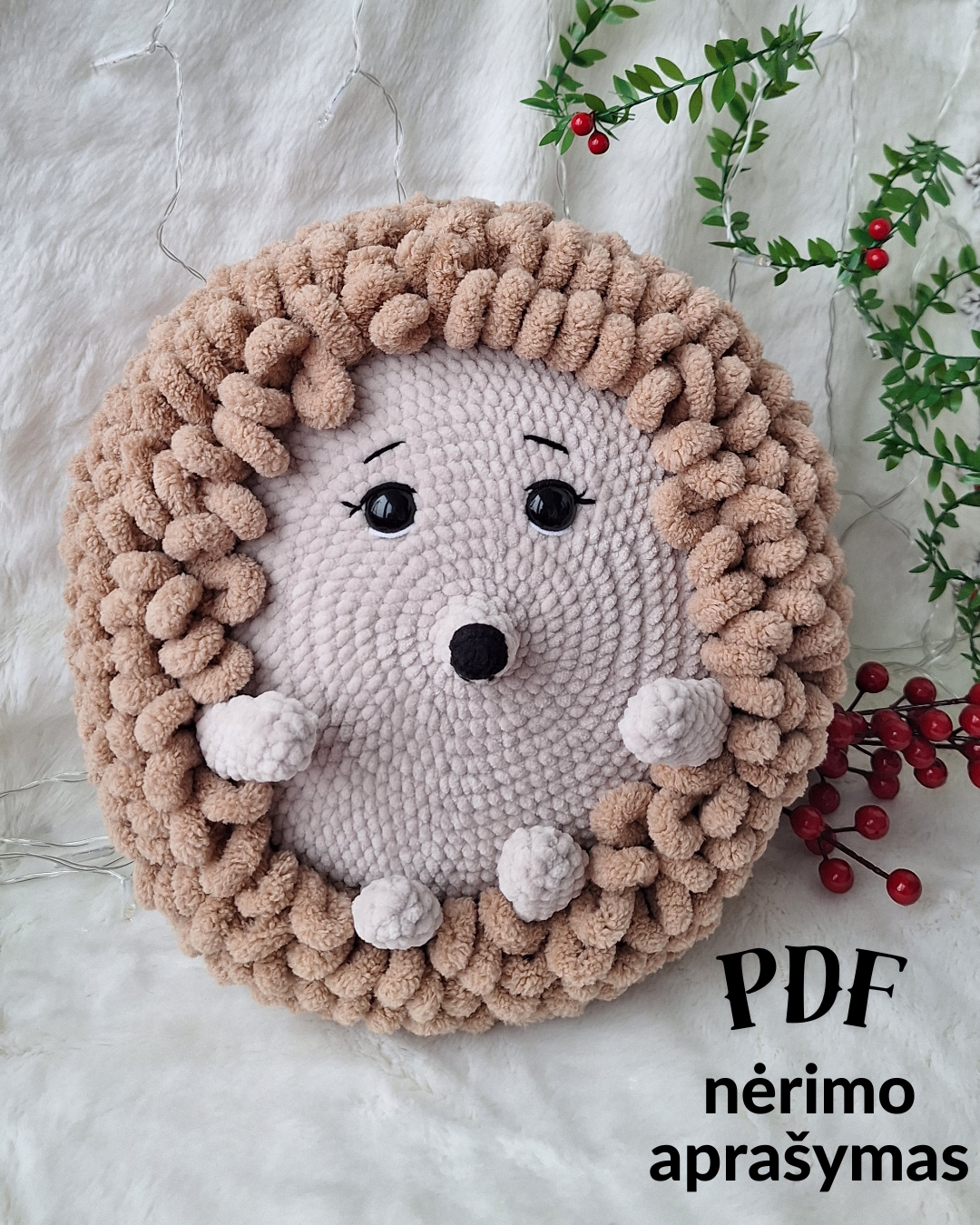 Pagalvė-ežiukas nėrimo vąšeliu aprašymas