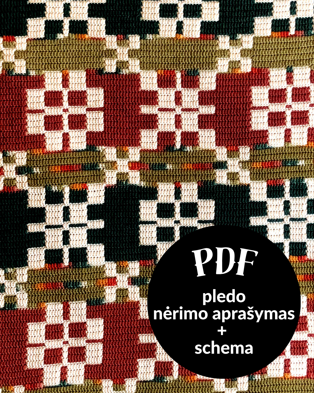 Mozaikinis Pledas Katpėdėlė nėrimo schema/aprašymas