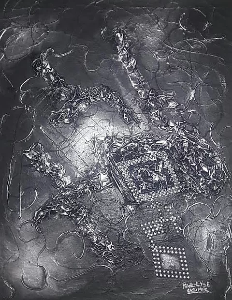 Abstract Metallic Textured Art