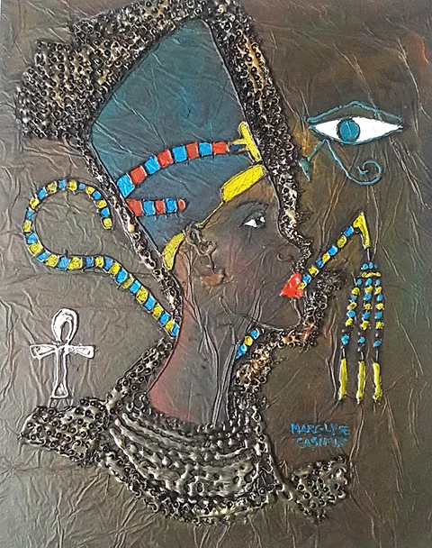 Egyptian Queen Mixed Media Art