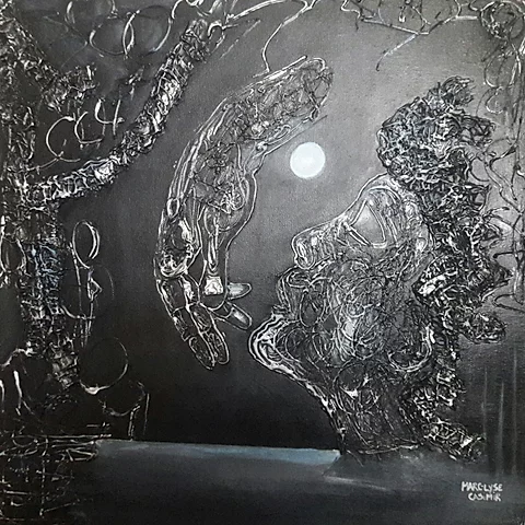 Abstract Metallic Night Canvas