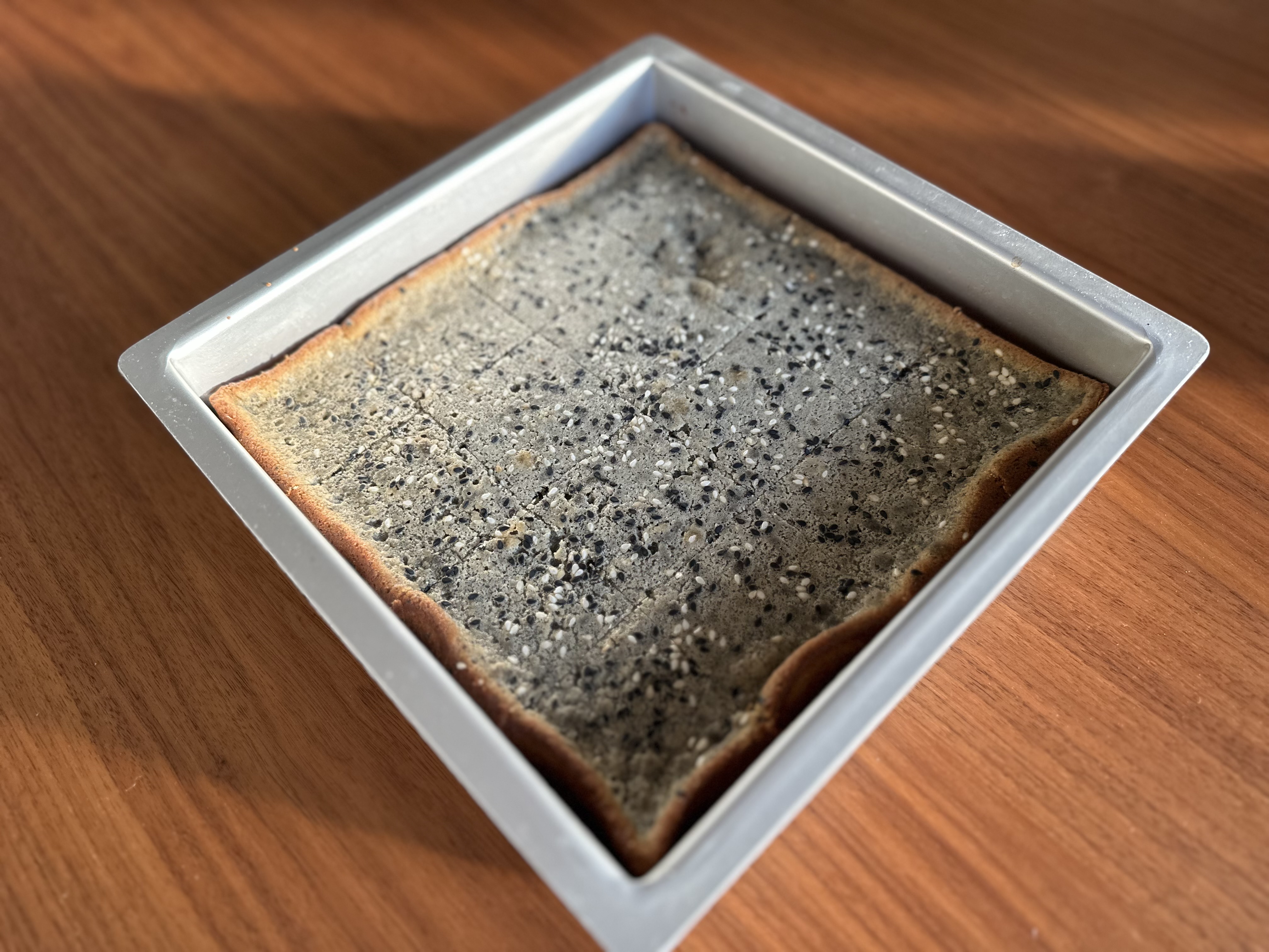 Black Sesame Mochi Cake