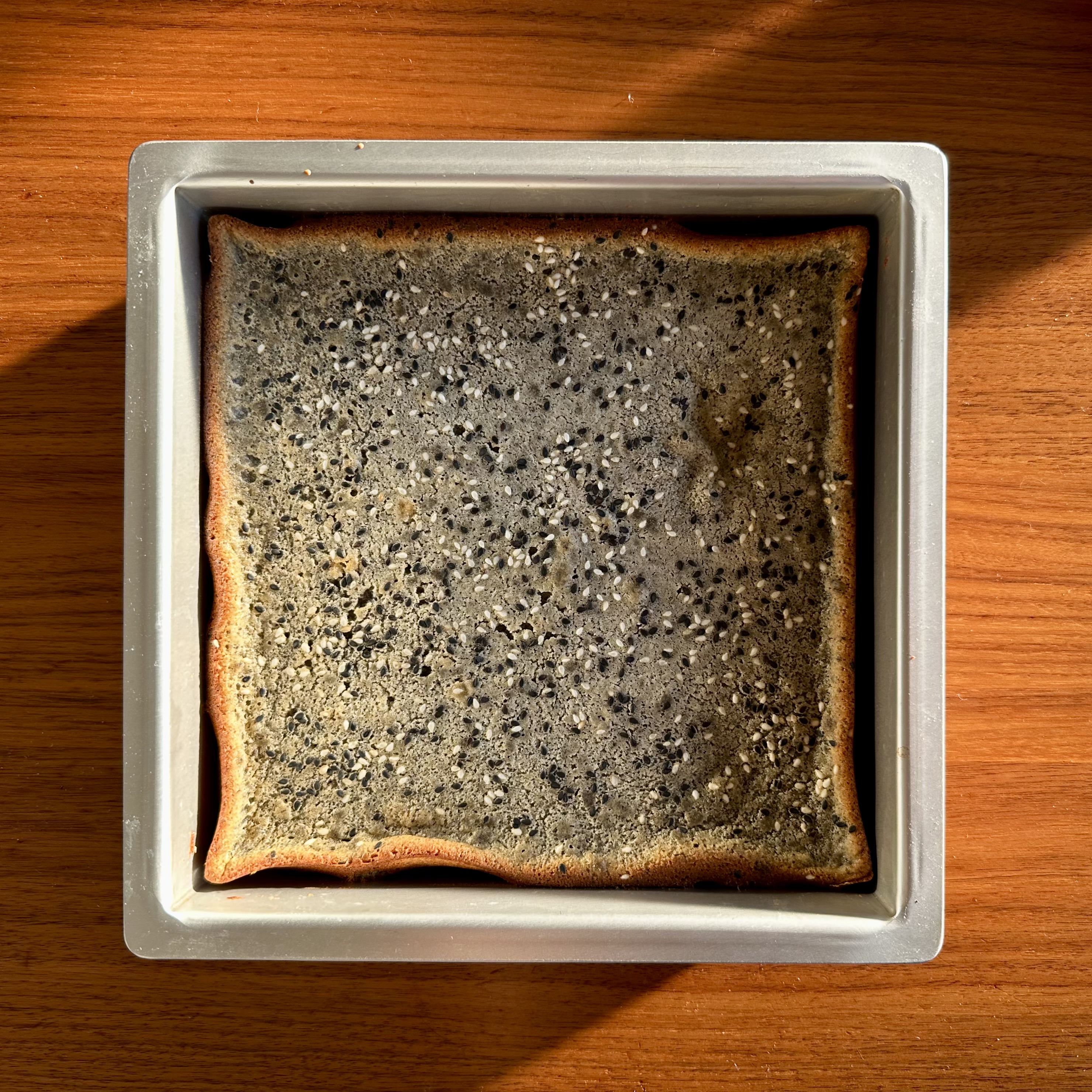 Black Sesame Mochi Cake