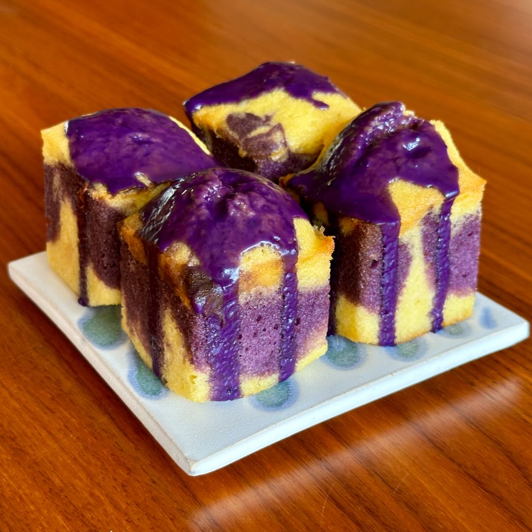 Ube Marble Cube Pound Cakes