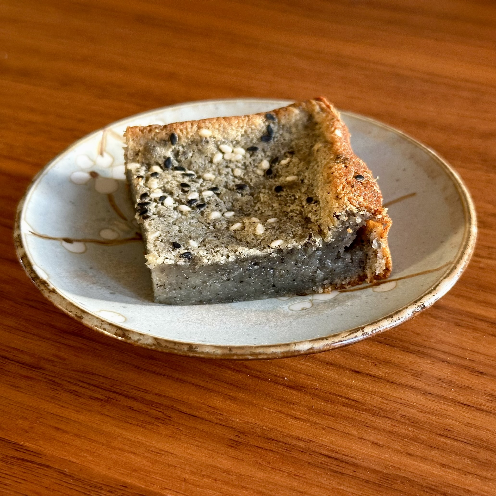 Black Sesame Mochi Cake