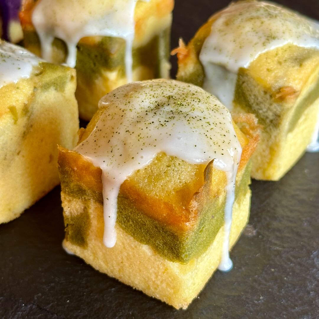 Matcha Marble Cube Pound Cakes