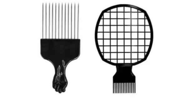 4 piece Curl Sponge Set with Big Hole Twist Sponge, Small Hole Twist Sponge, Mesh Afro Comb, Afro Comb