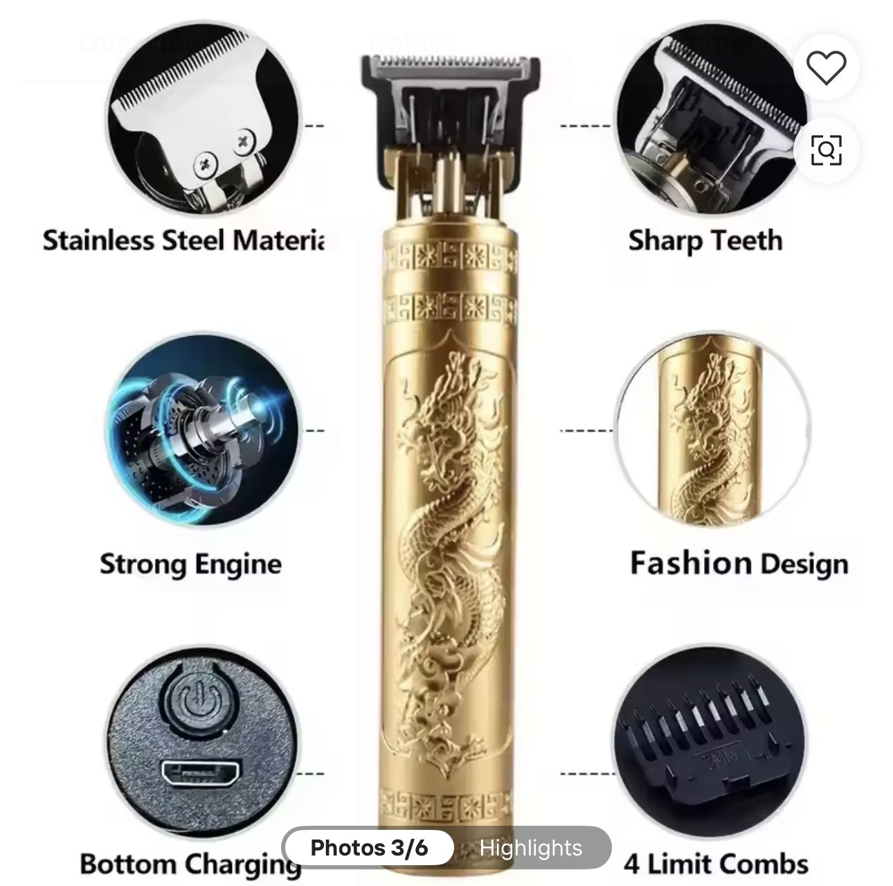 Golden Electric Hair Trimmer