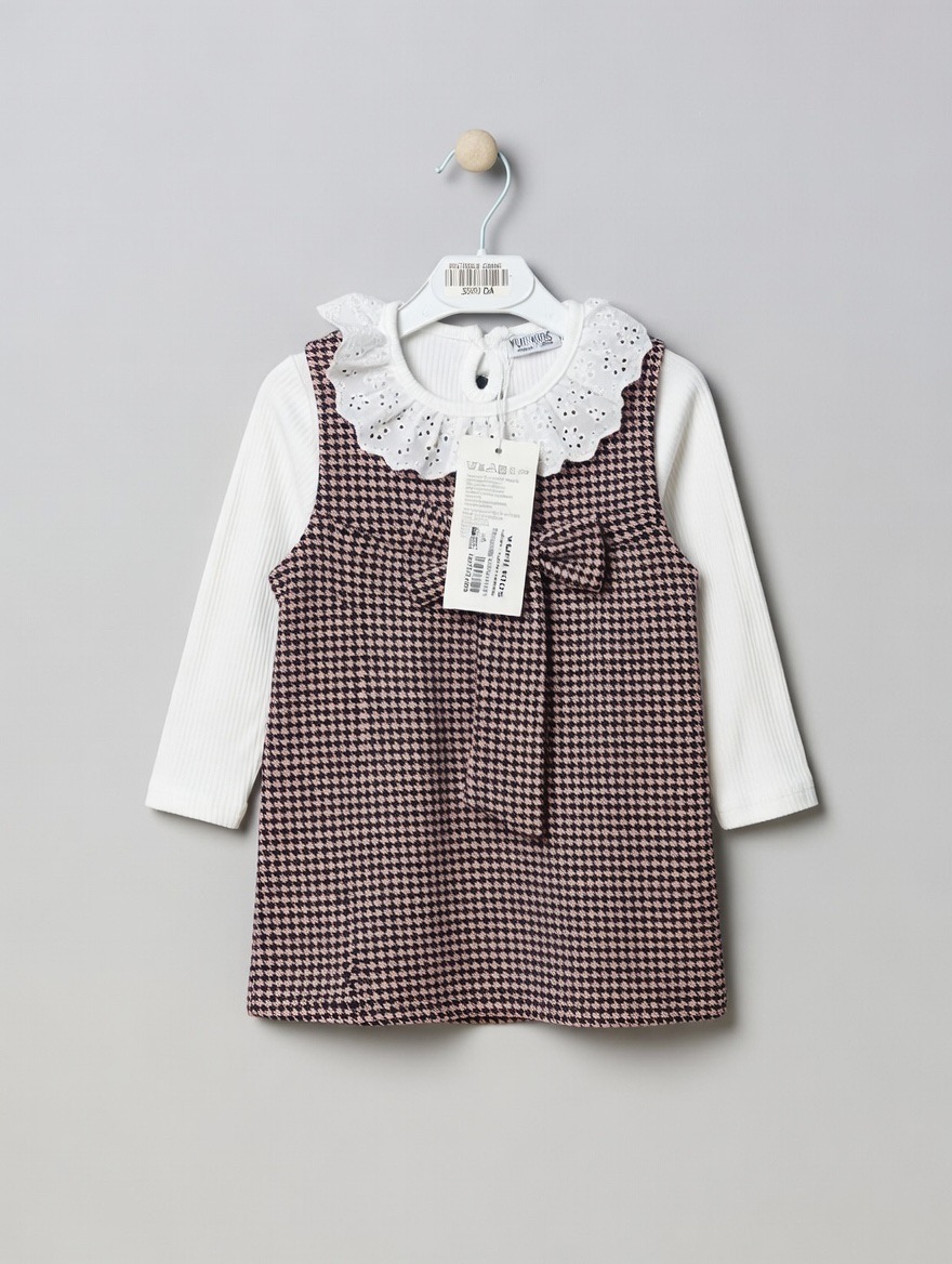 Robe fillette à motif carreaux