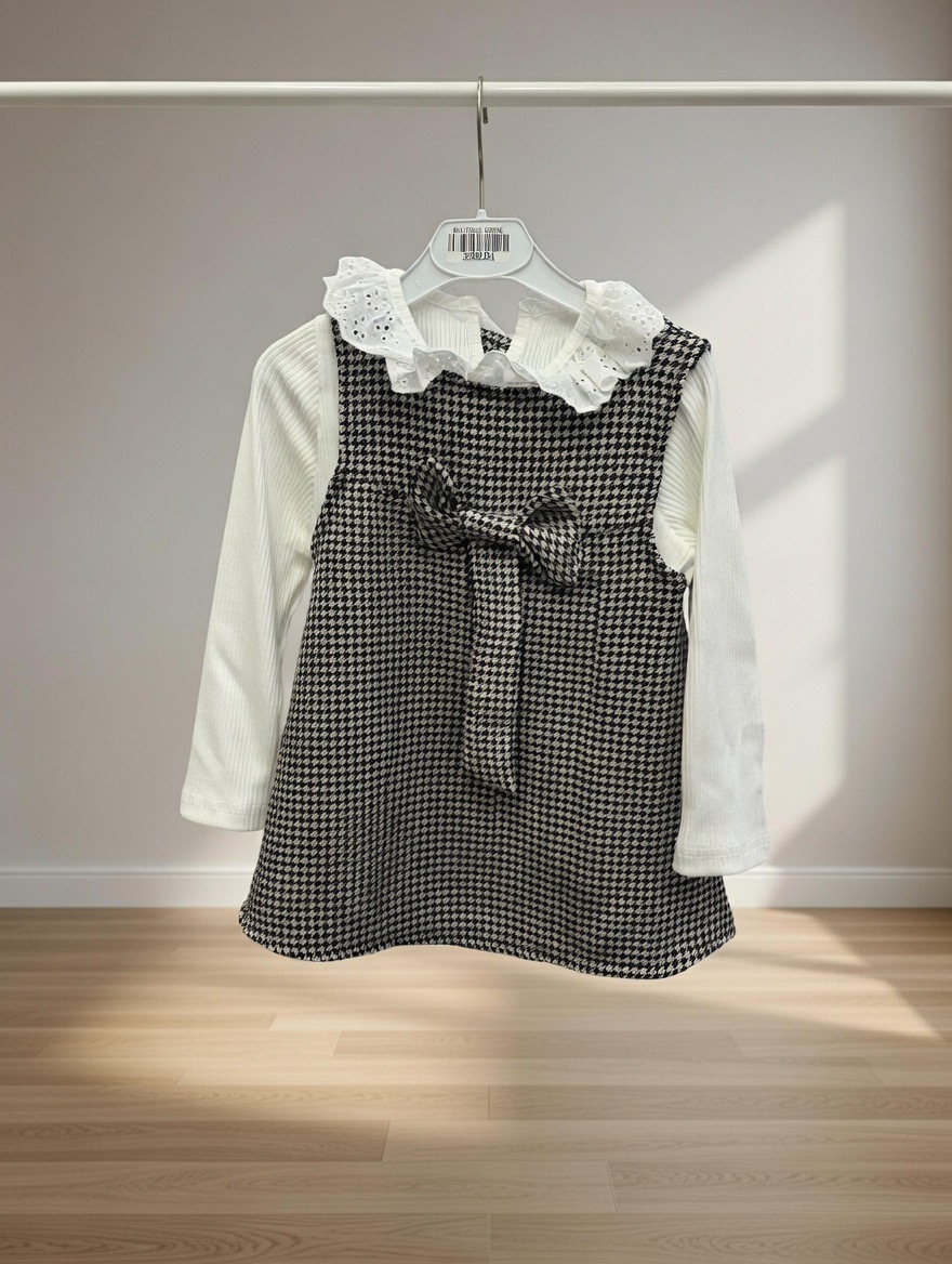 Robe fillette à motif carreaux
