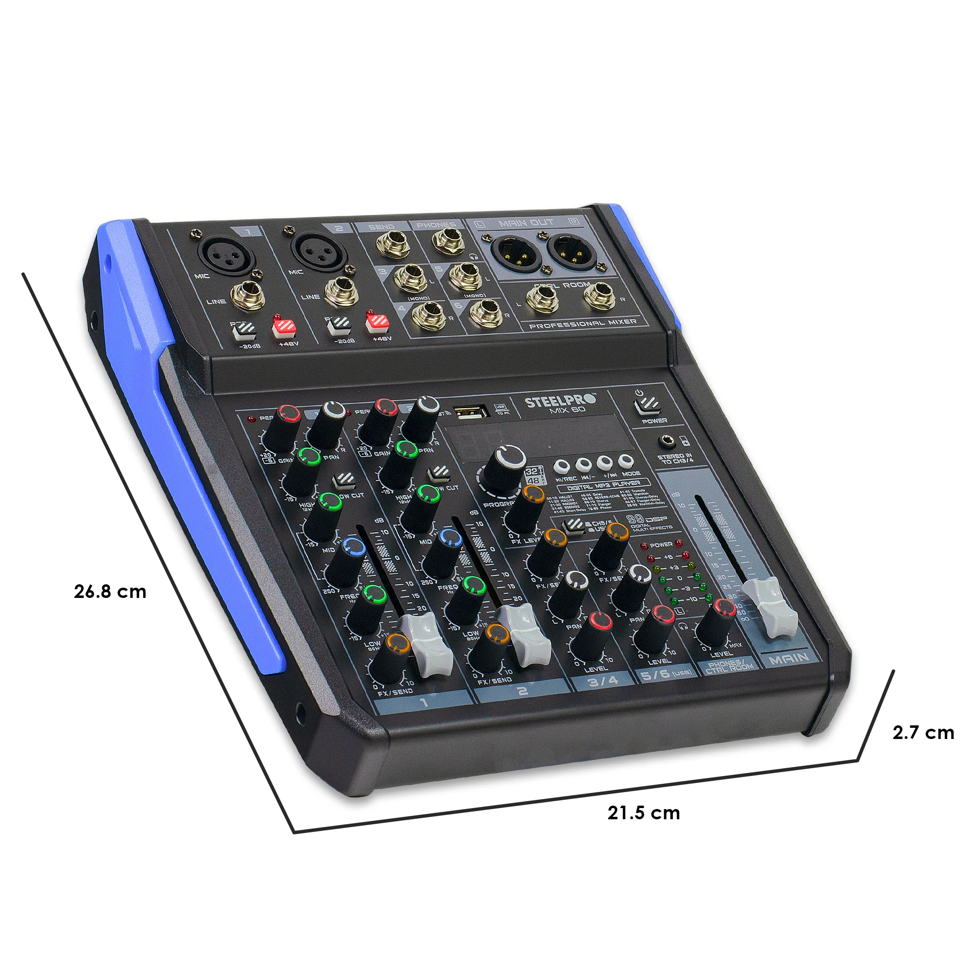 Mezcladora Pasiva Steelpro MIX-60FX